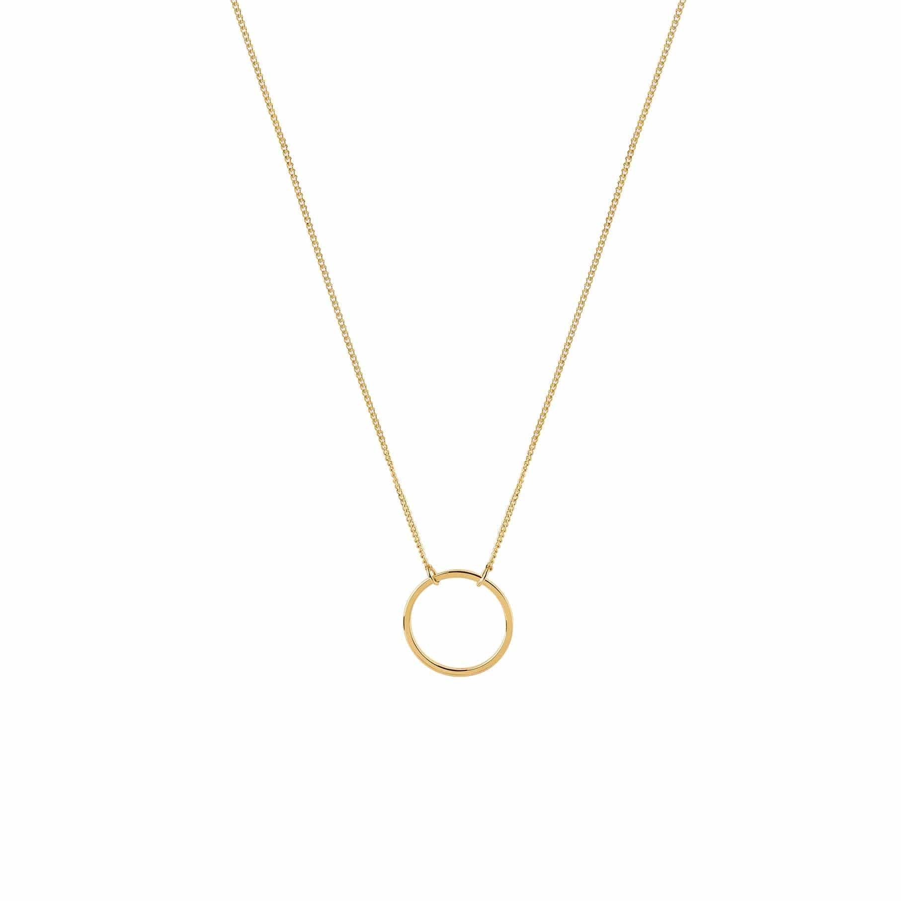 gold plated necklace with circle