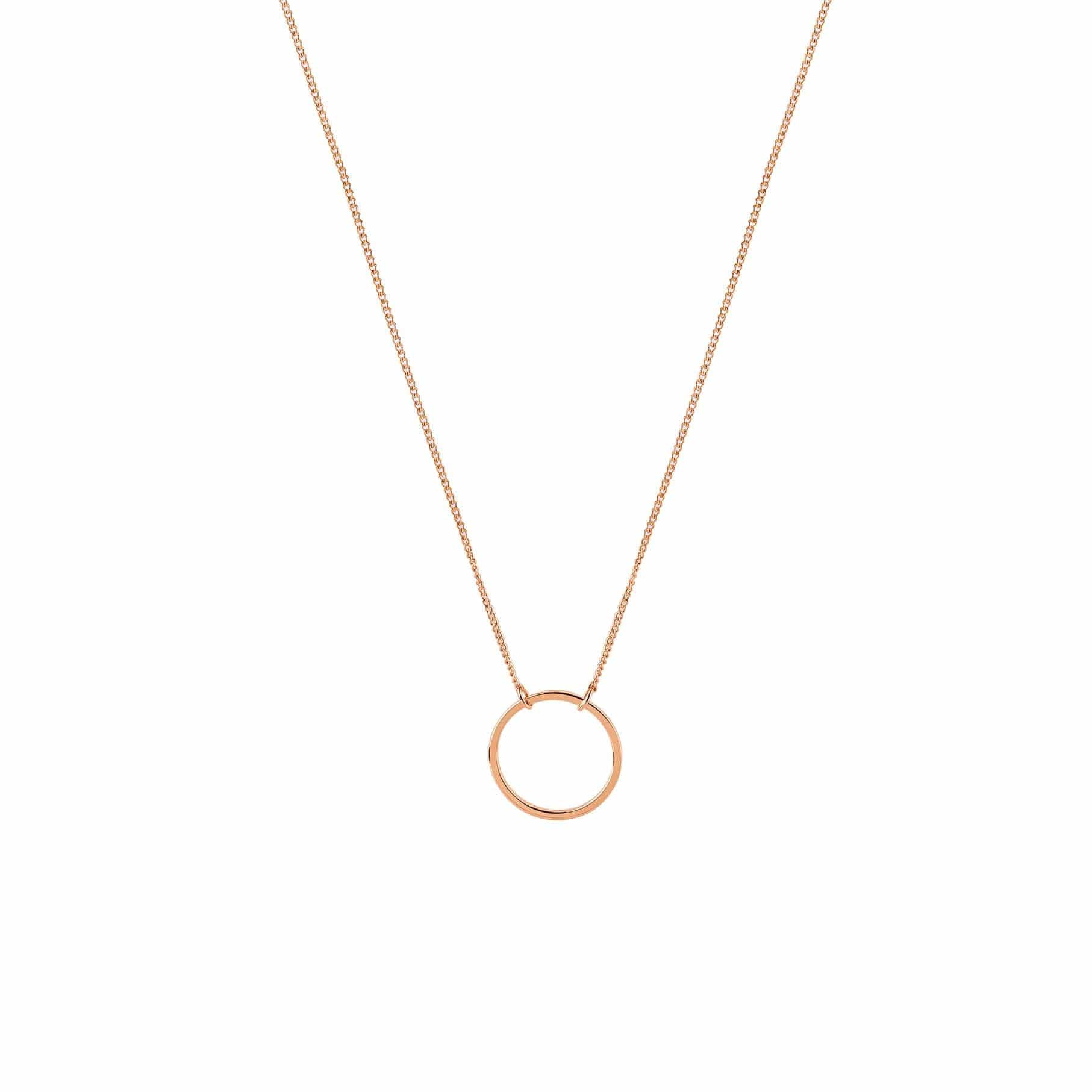 rose gold plated necklace with circle