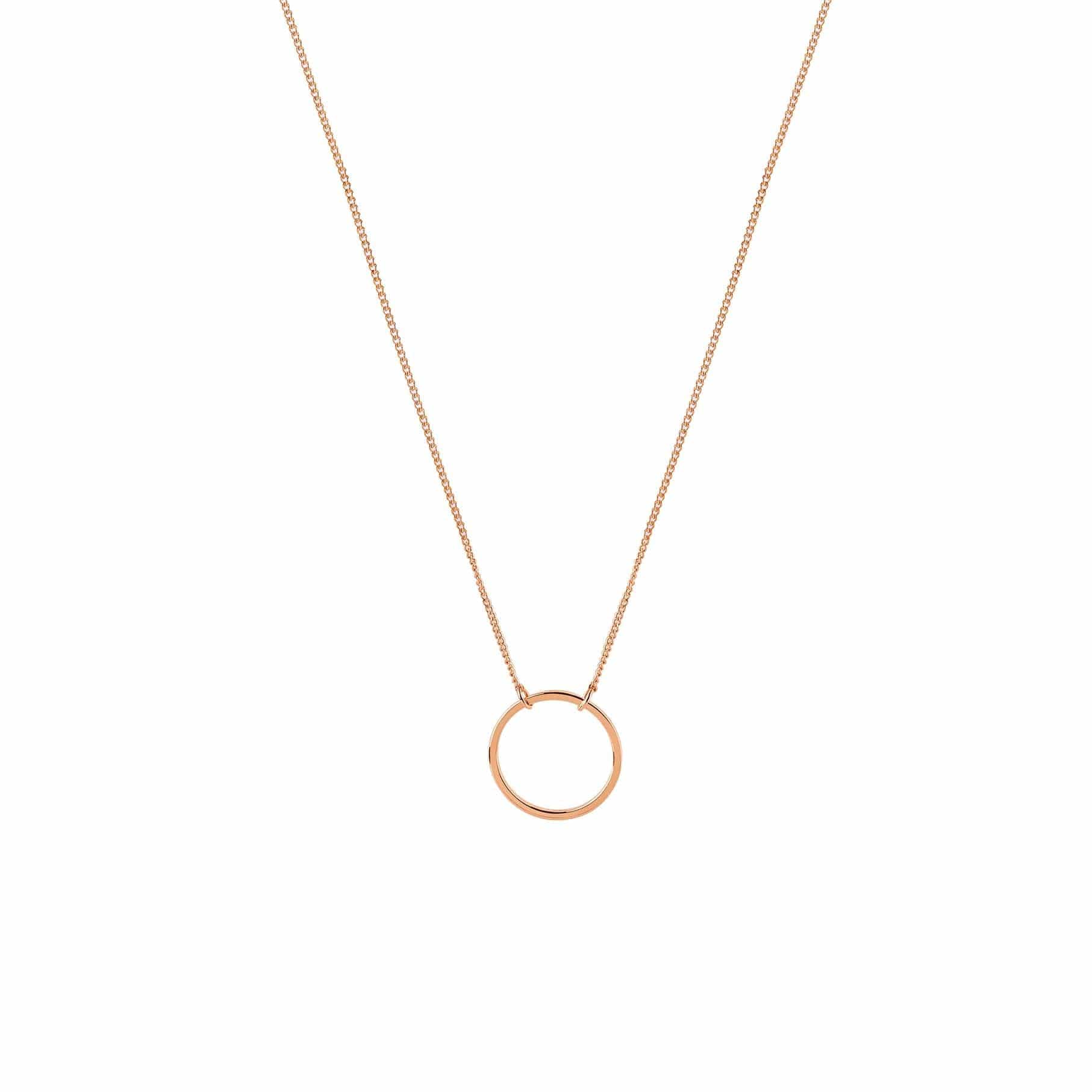 rose gold plated necklace with circle