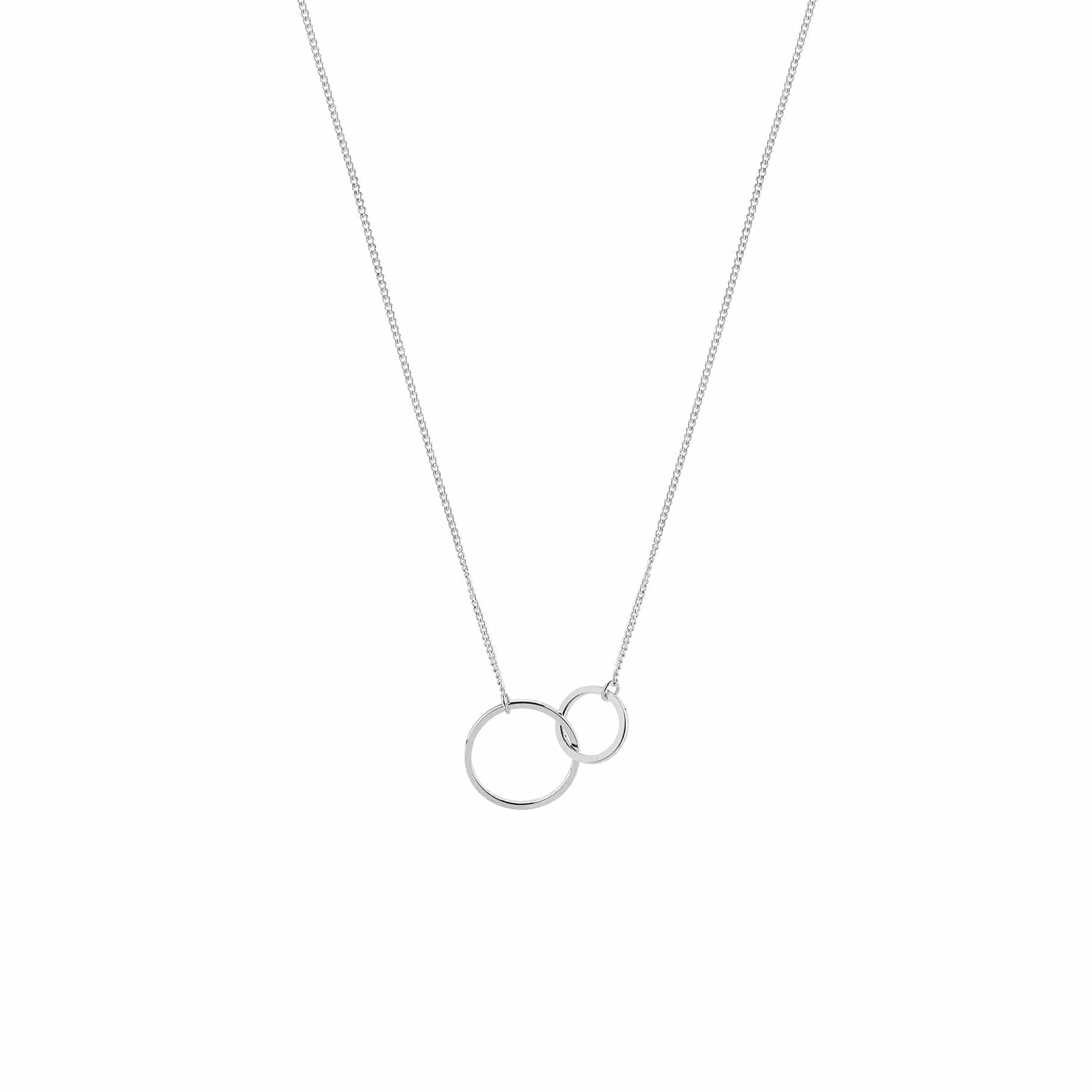 silver plated necklace with double circle