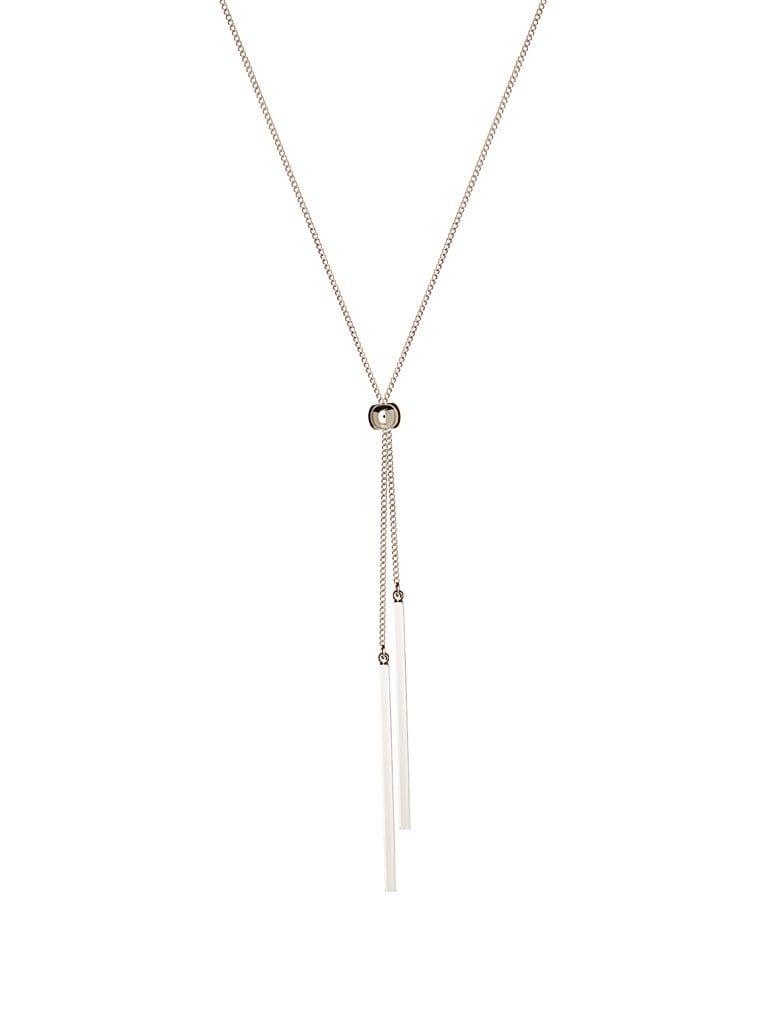 Silver Plated Necklace with Ball and 2 Rods - Juulry.com