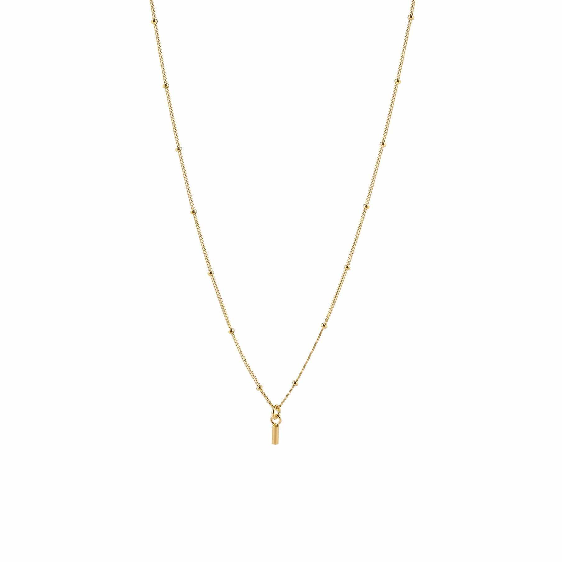 gold plated necklace with rod