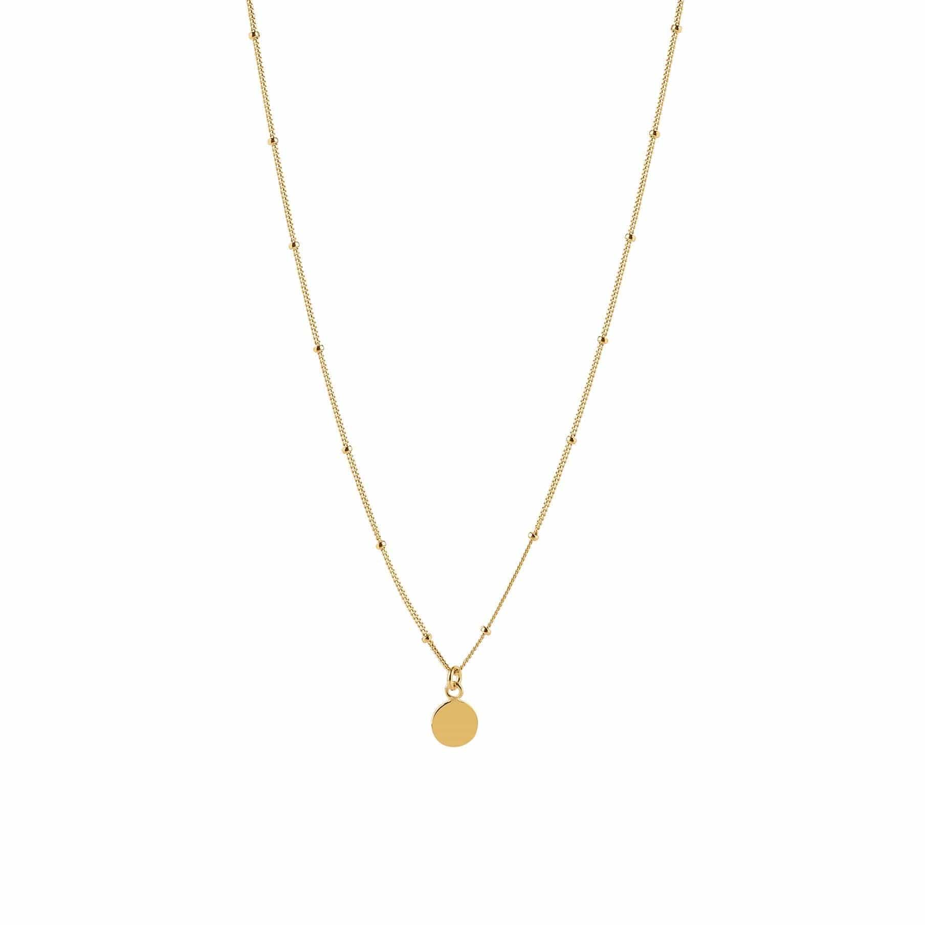 gold plated necklace with round