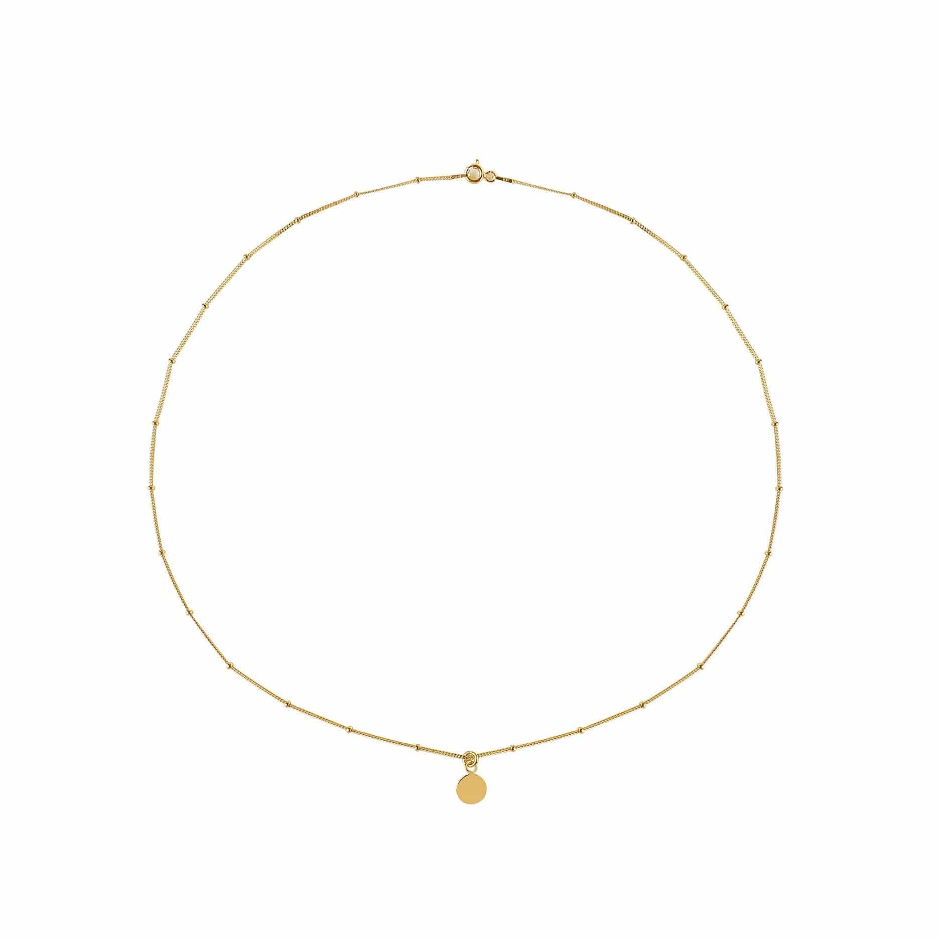 gold plated necklace with round