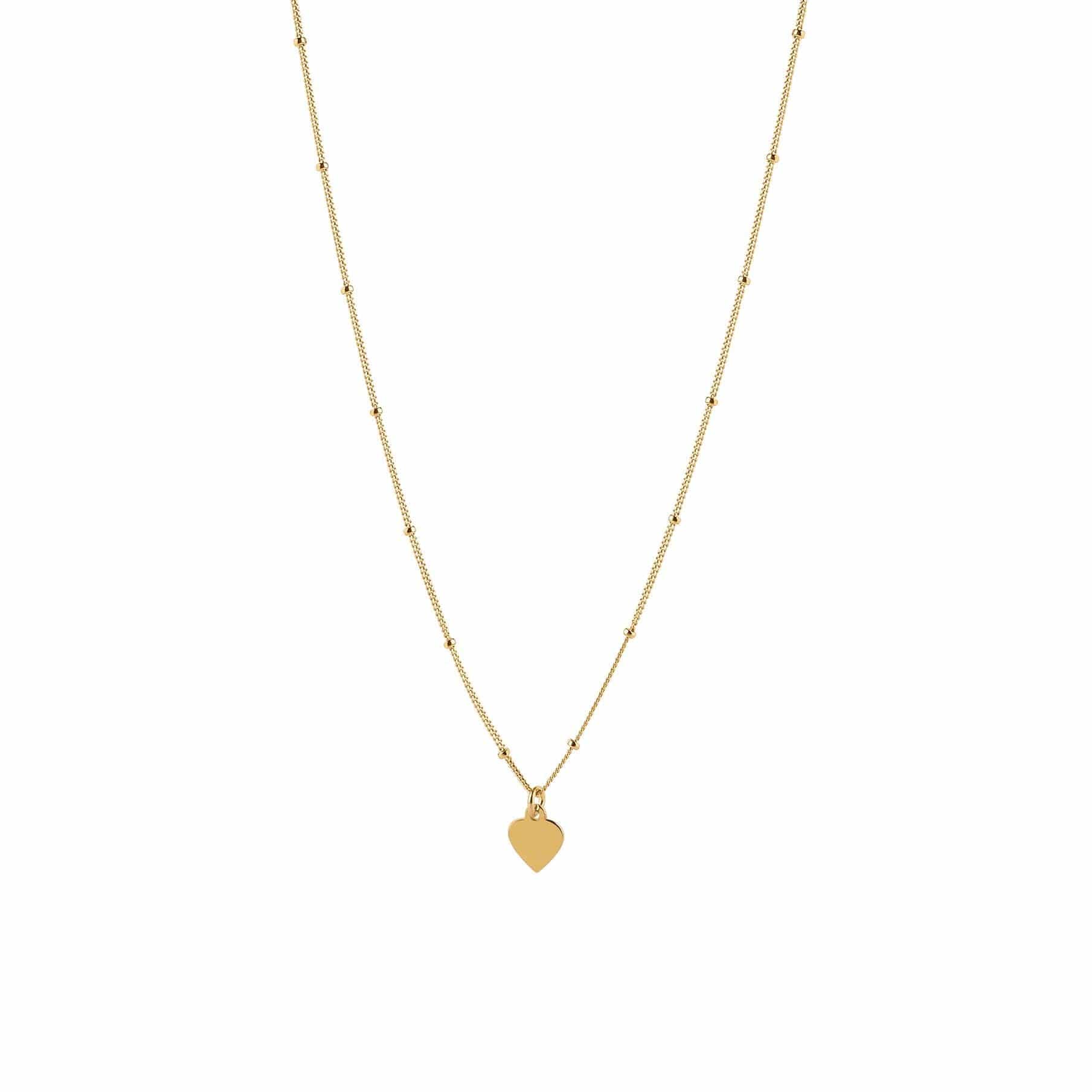 gold plated necklace with heart