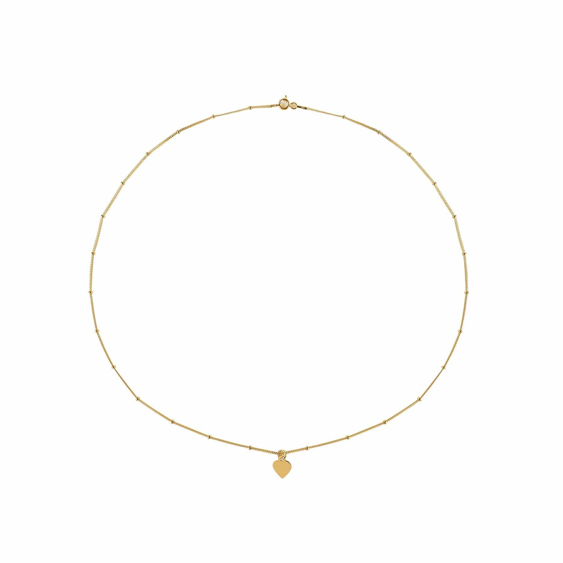 gold plated necklace with heart