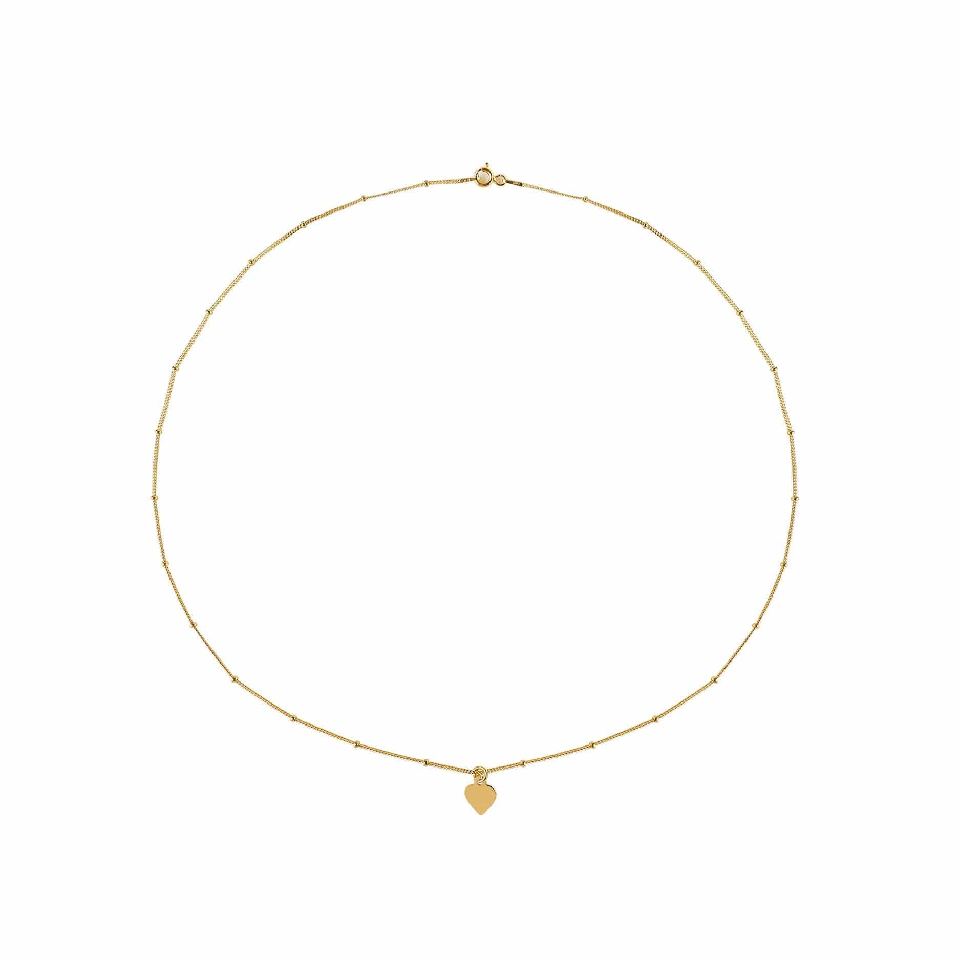 gold plated necklace with heart