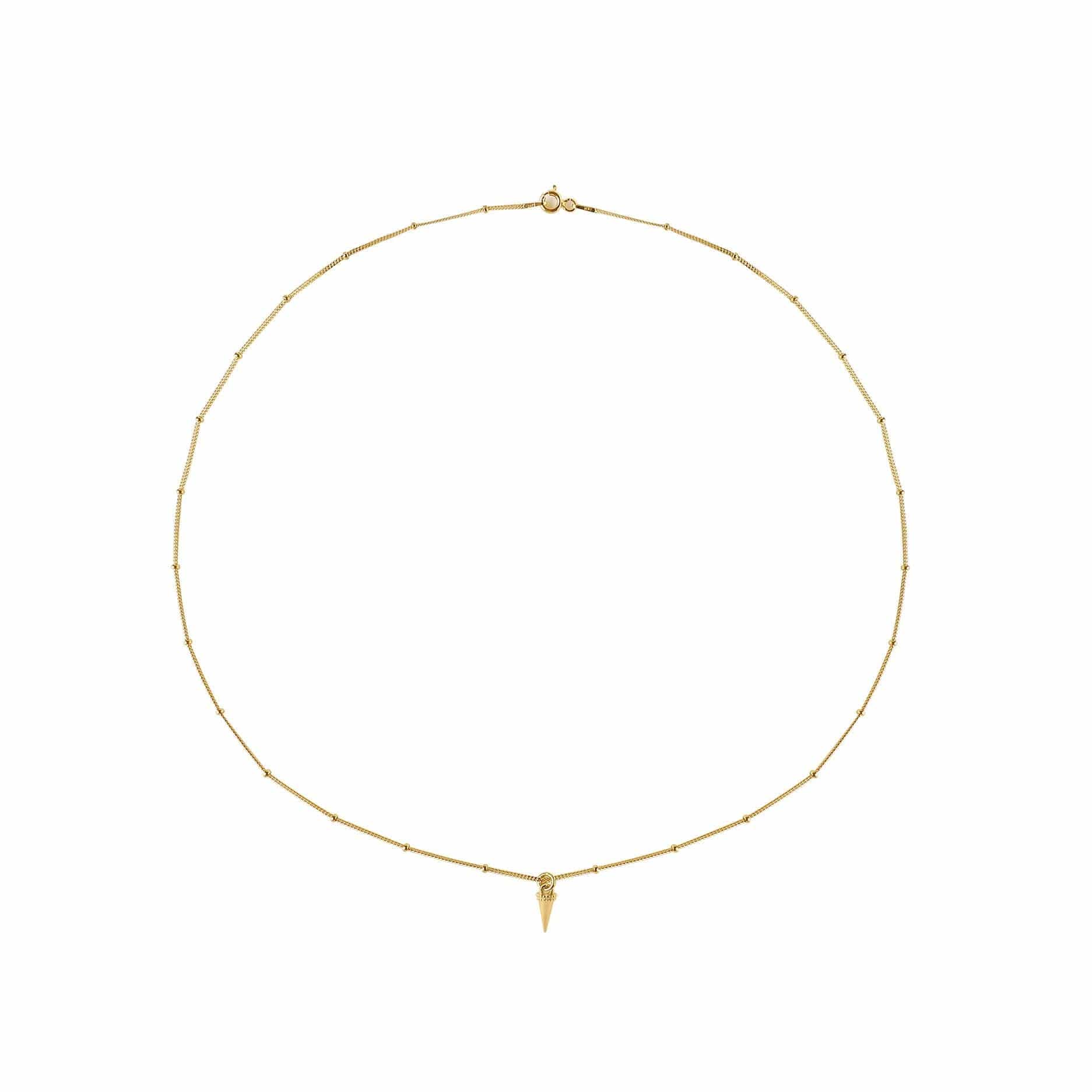 gold plated necklace with horn pendant