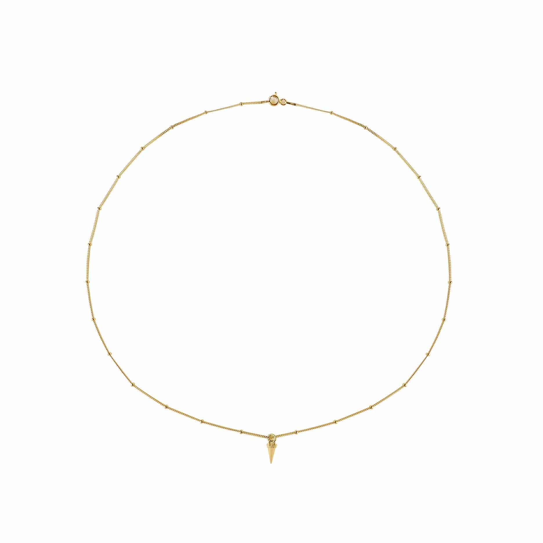 gold plated necklace with horn pendant