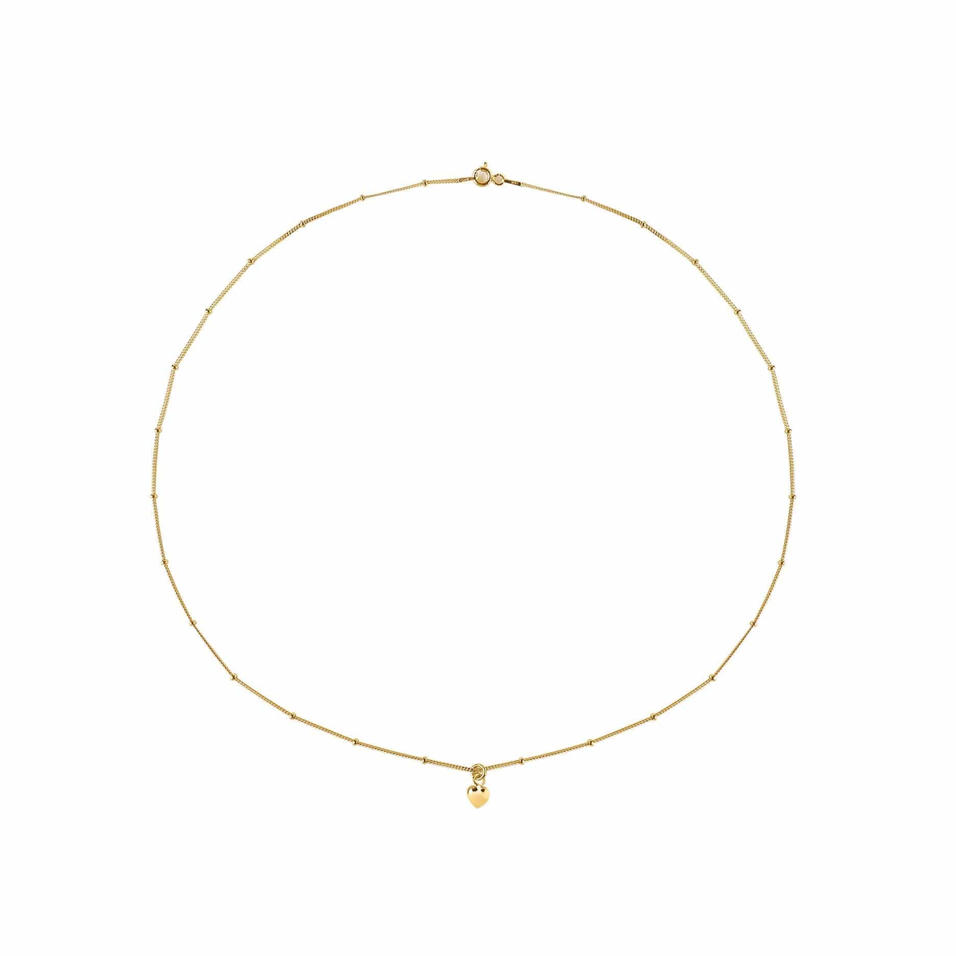 gold plated necklace with convex heart