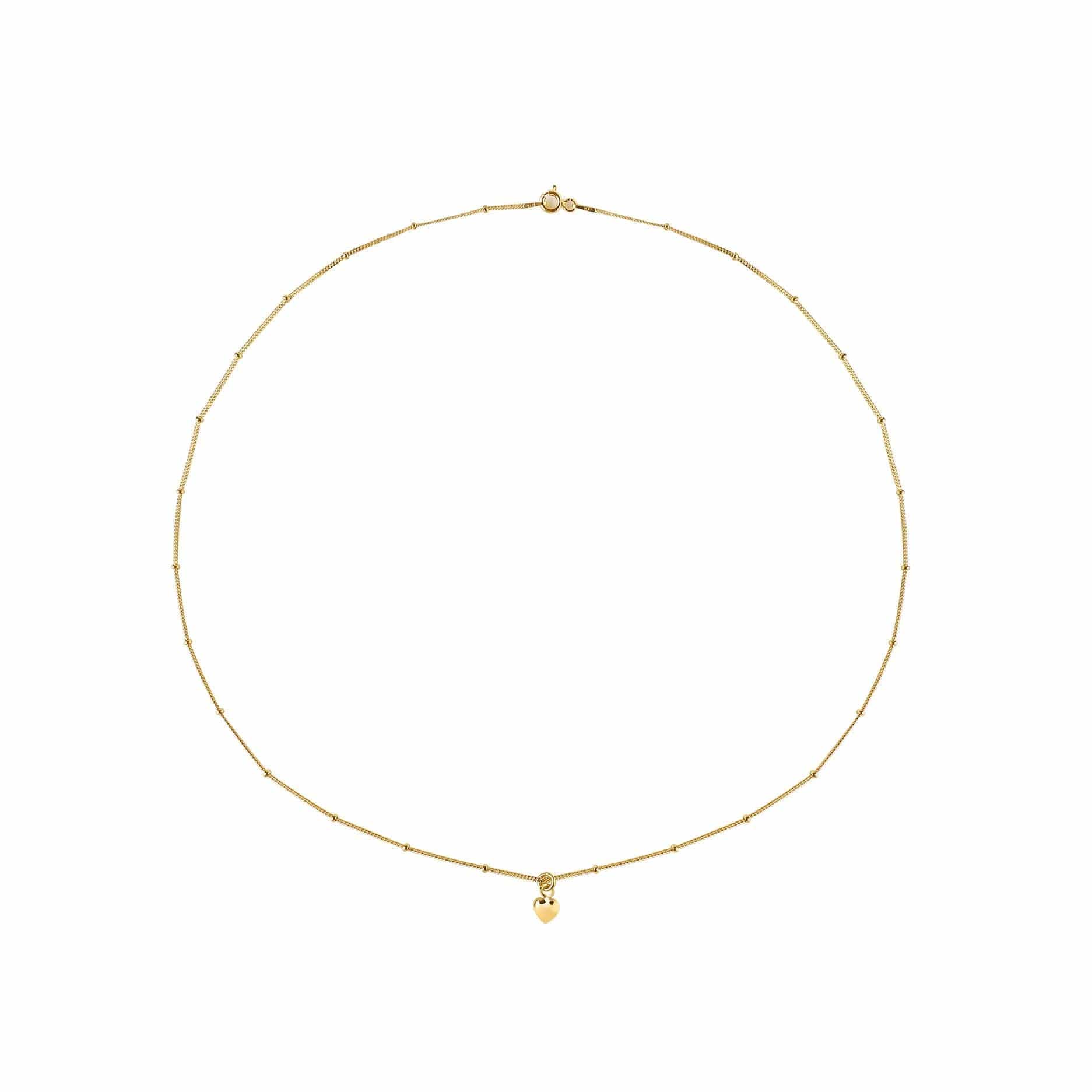gold plated necklace with convex heart