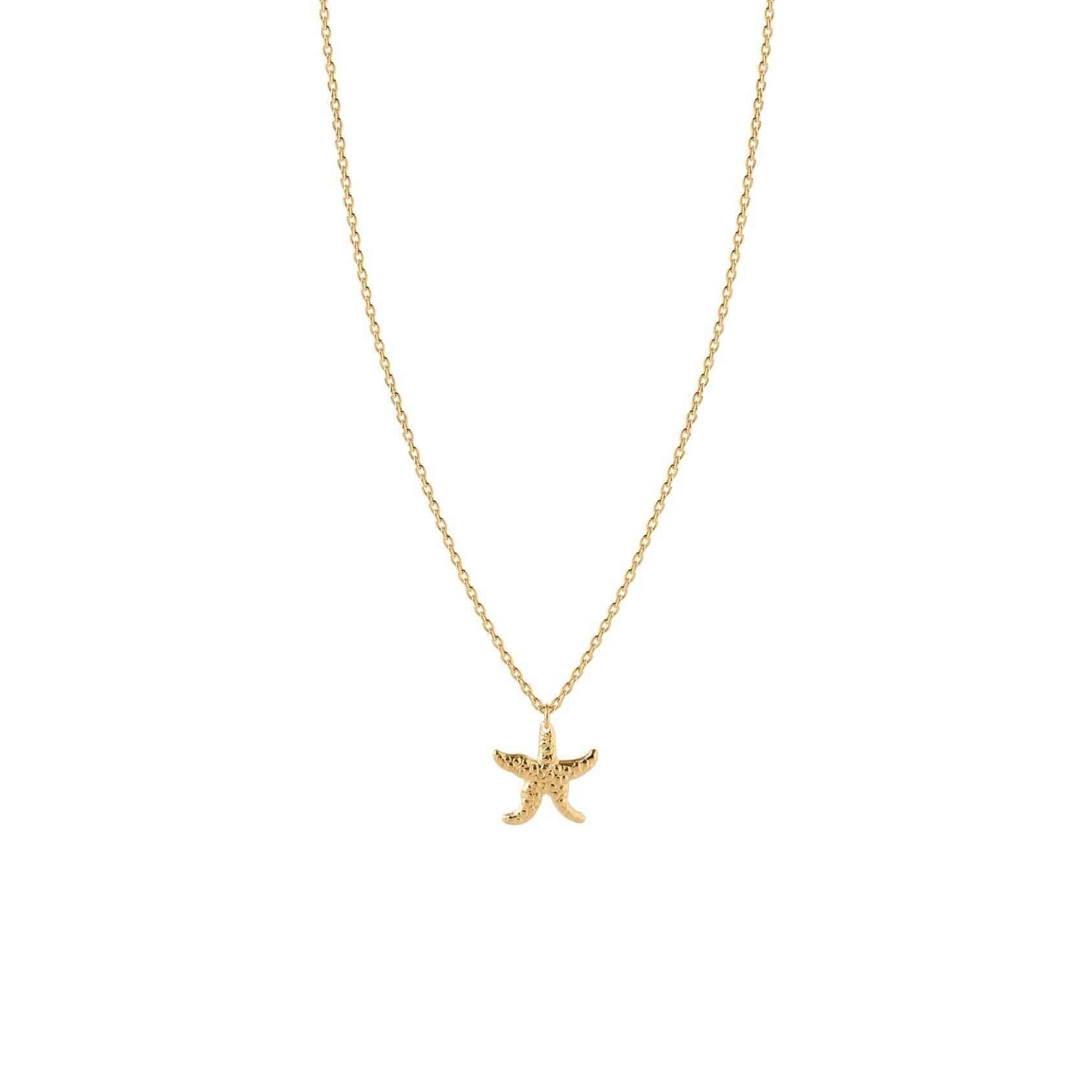 gold plated necklace with starfish