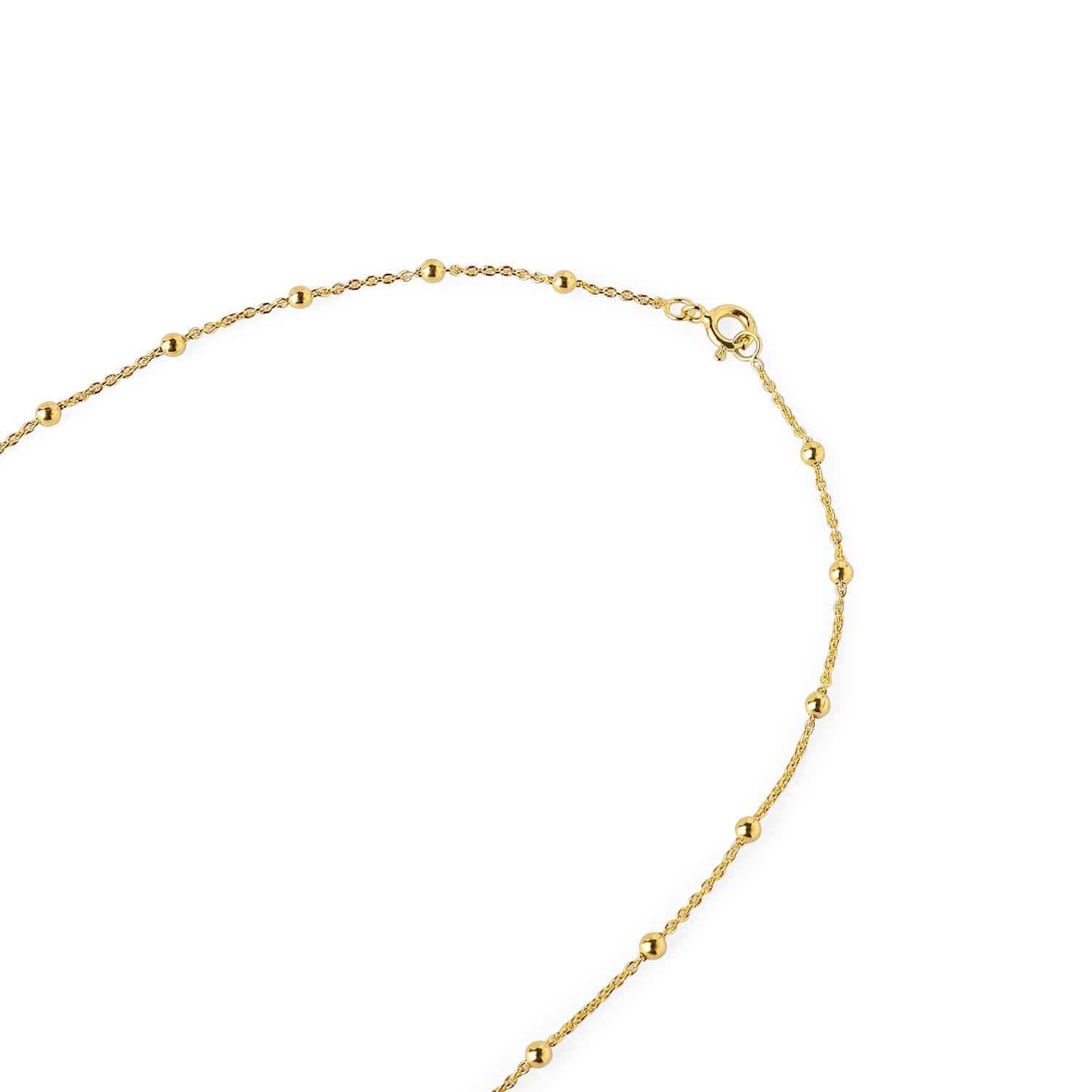 long gold plated necklace with balls 72cm