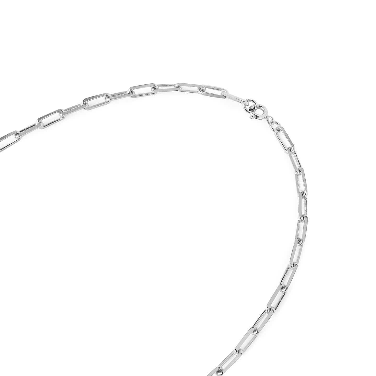 silver necklace long link