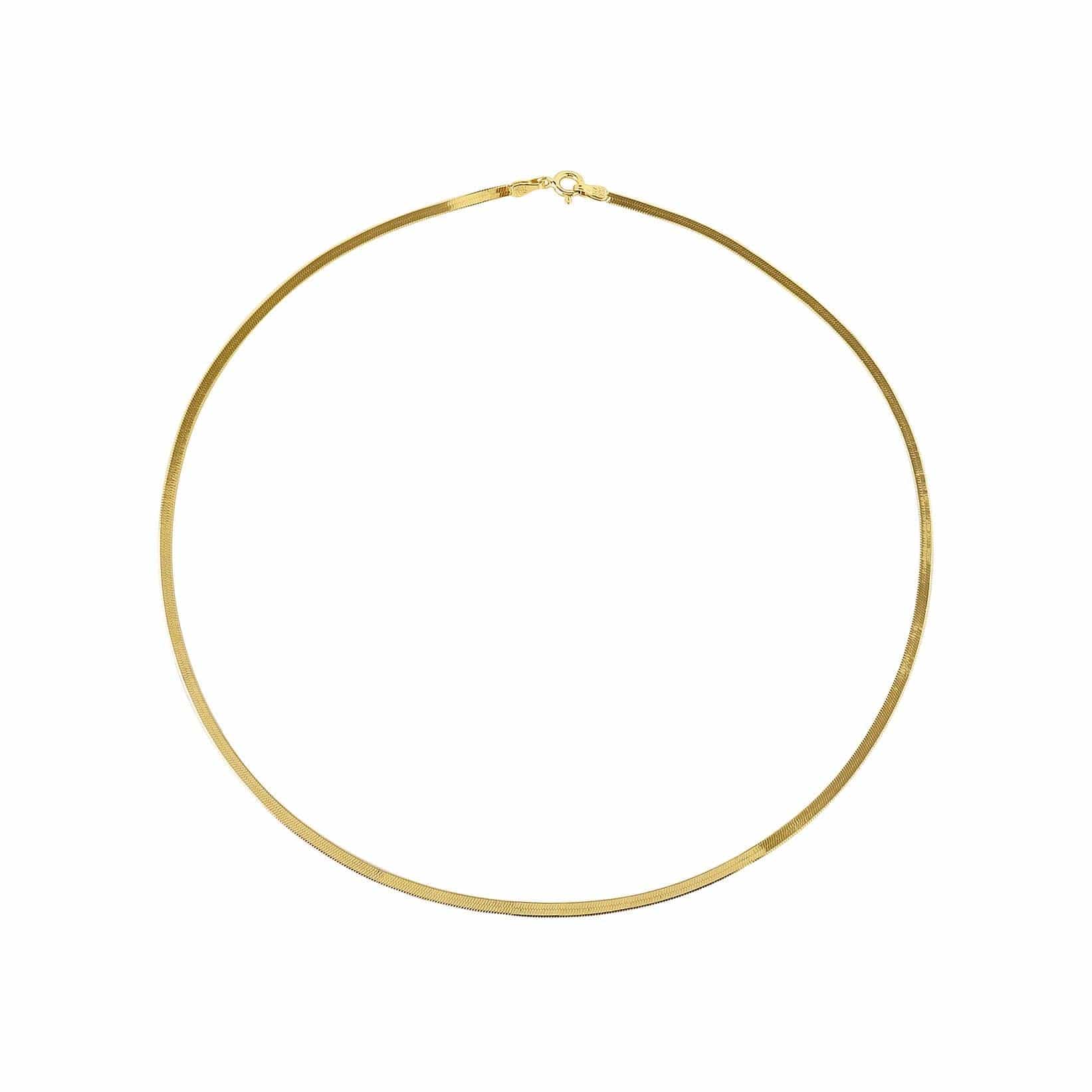 gold plated necklace flat link