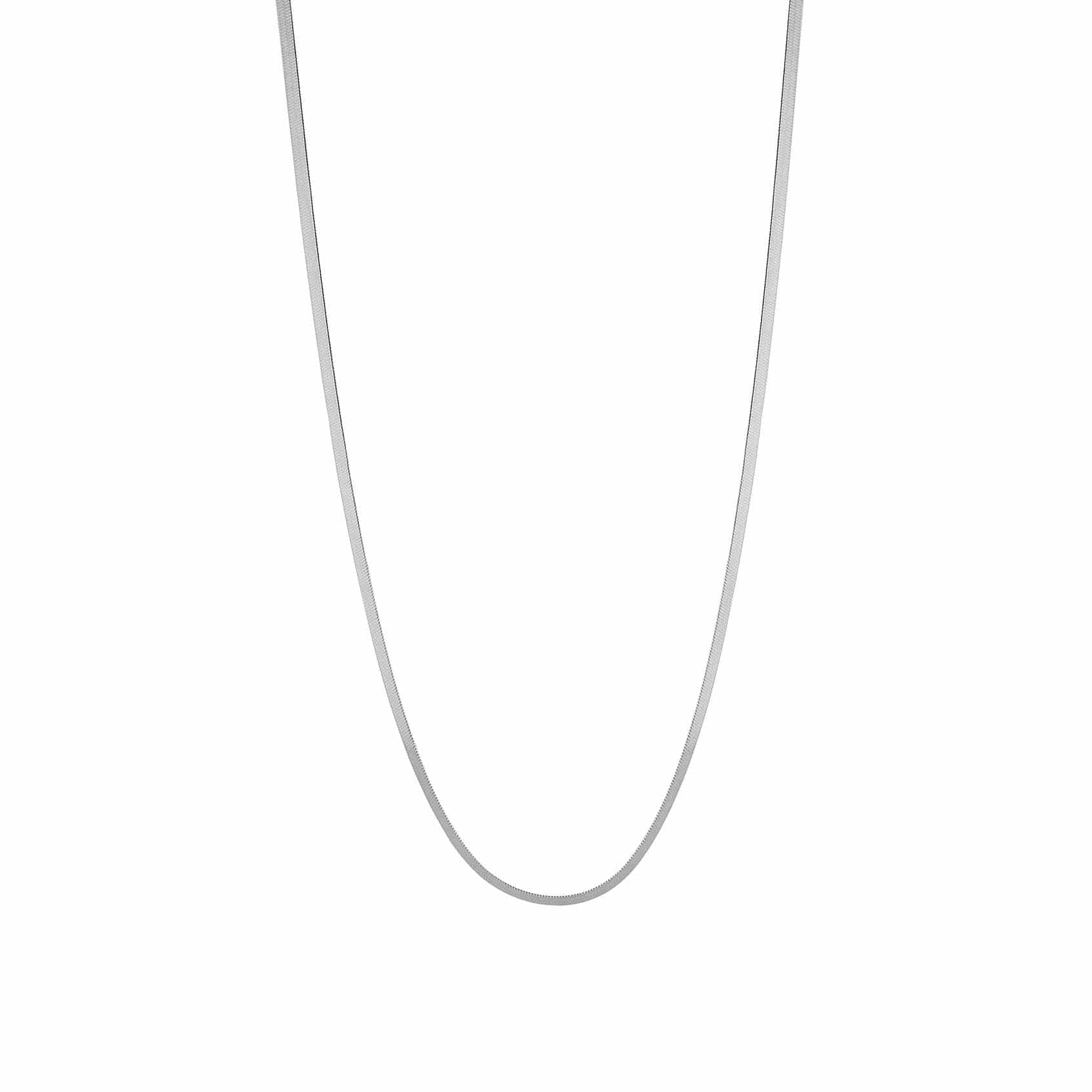 silver necklace flat link