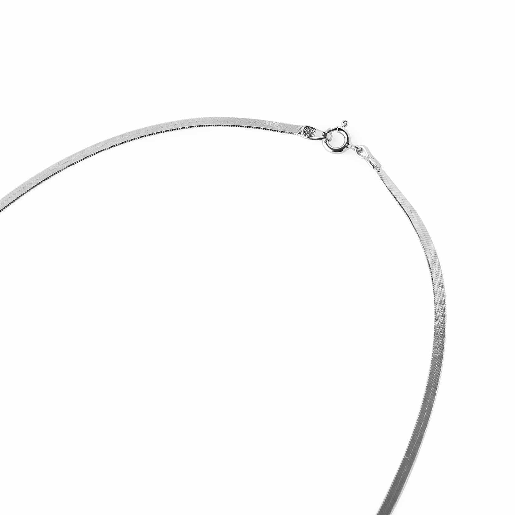silver necklace flat link