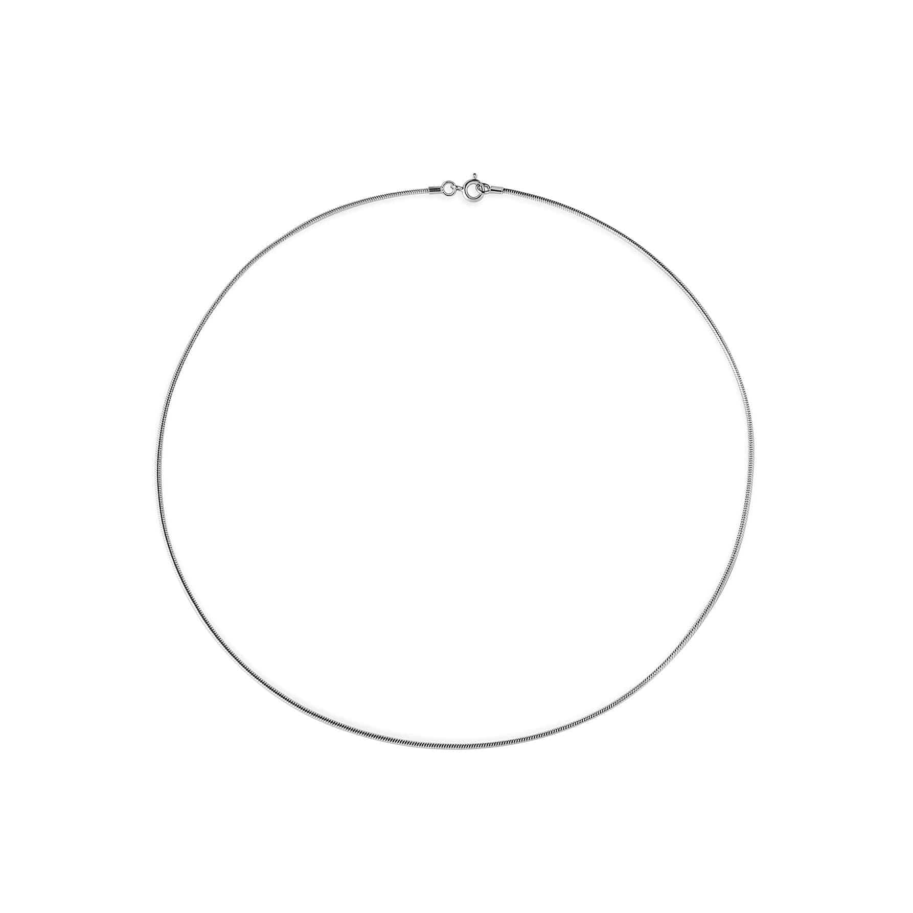 silver necklace round link