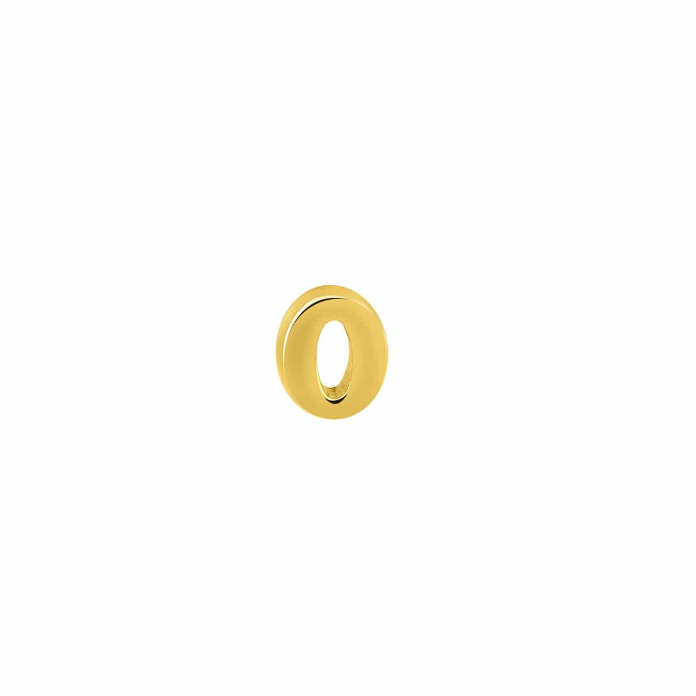 Gold Plated Stud Earring Letter O