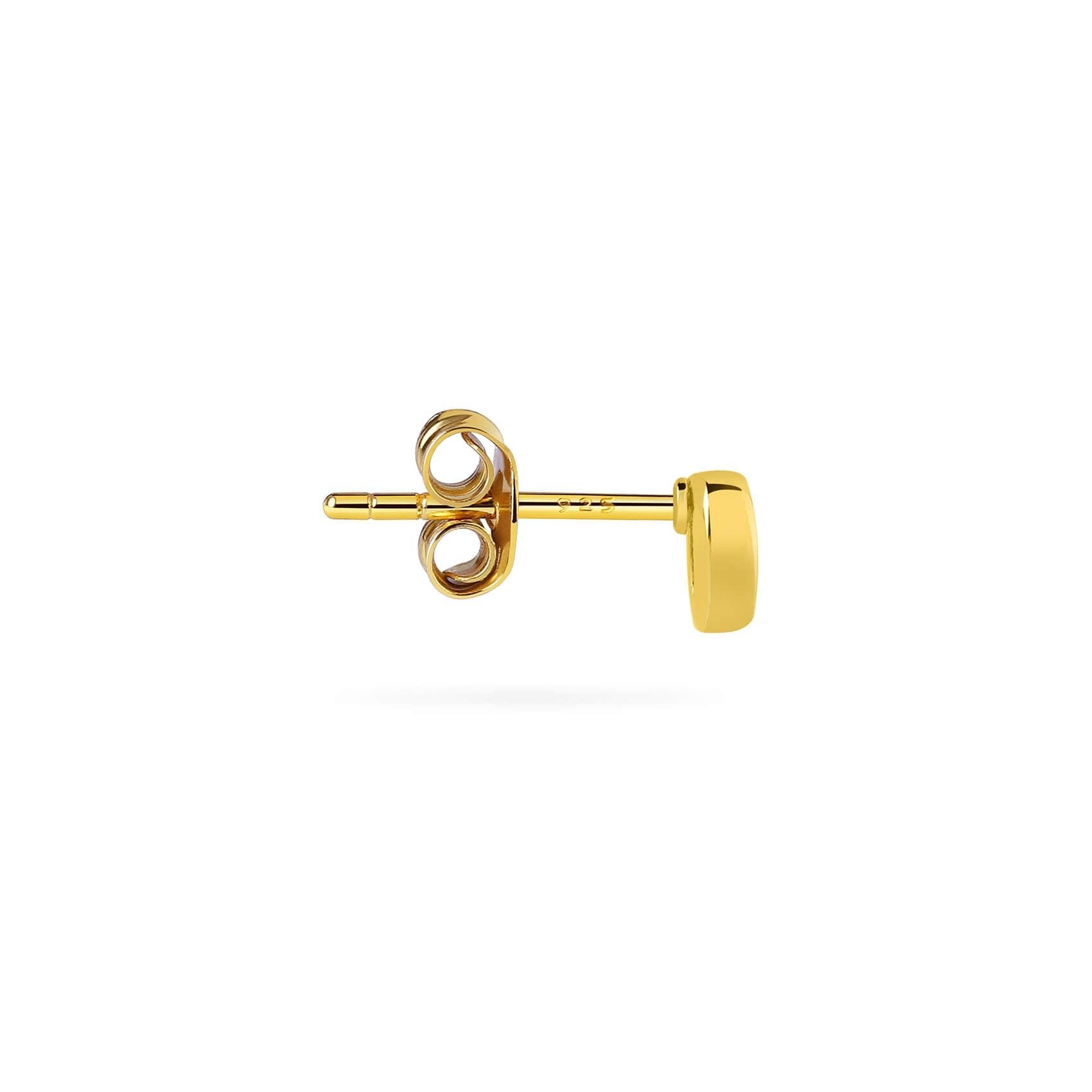 Gold Plated Stud Earring Letter O