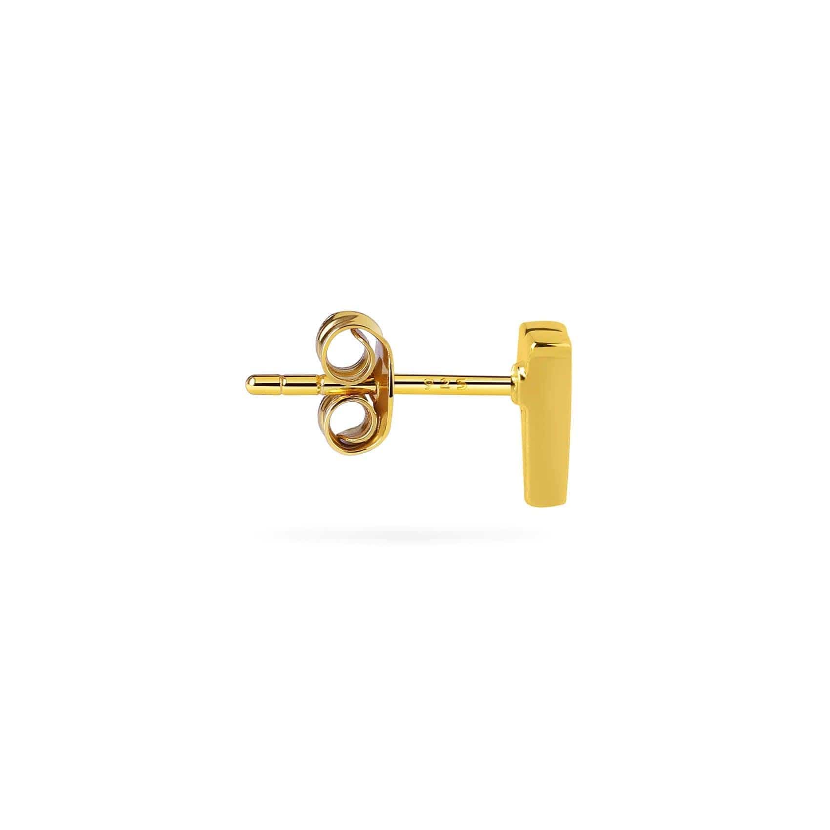 Gold Plated Stud Earring Letter P