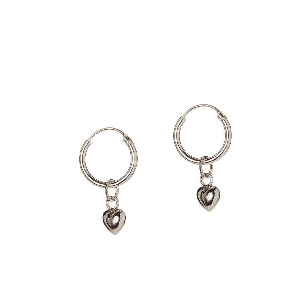 Silver hoop with convex heart 12MM