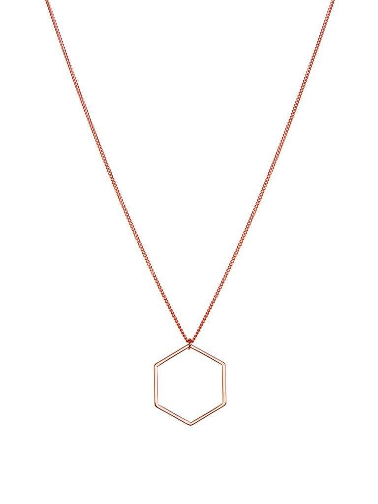 Silver Plated Necklace with Hexagon - Juulry.com