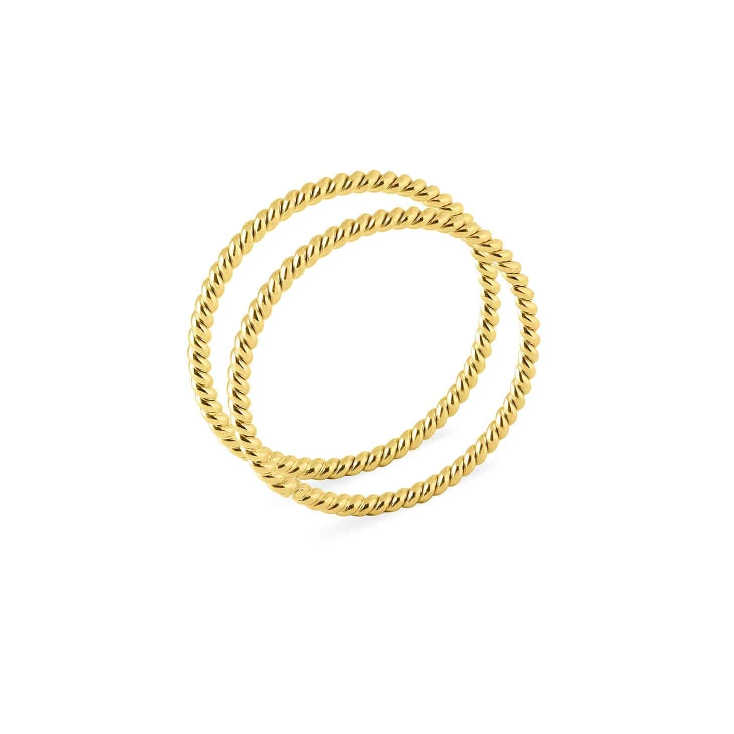 pair of gold plated braided rings