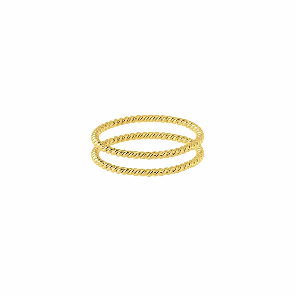 pair of gold plated braided rings