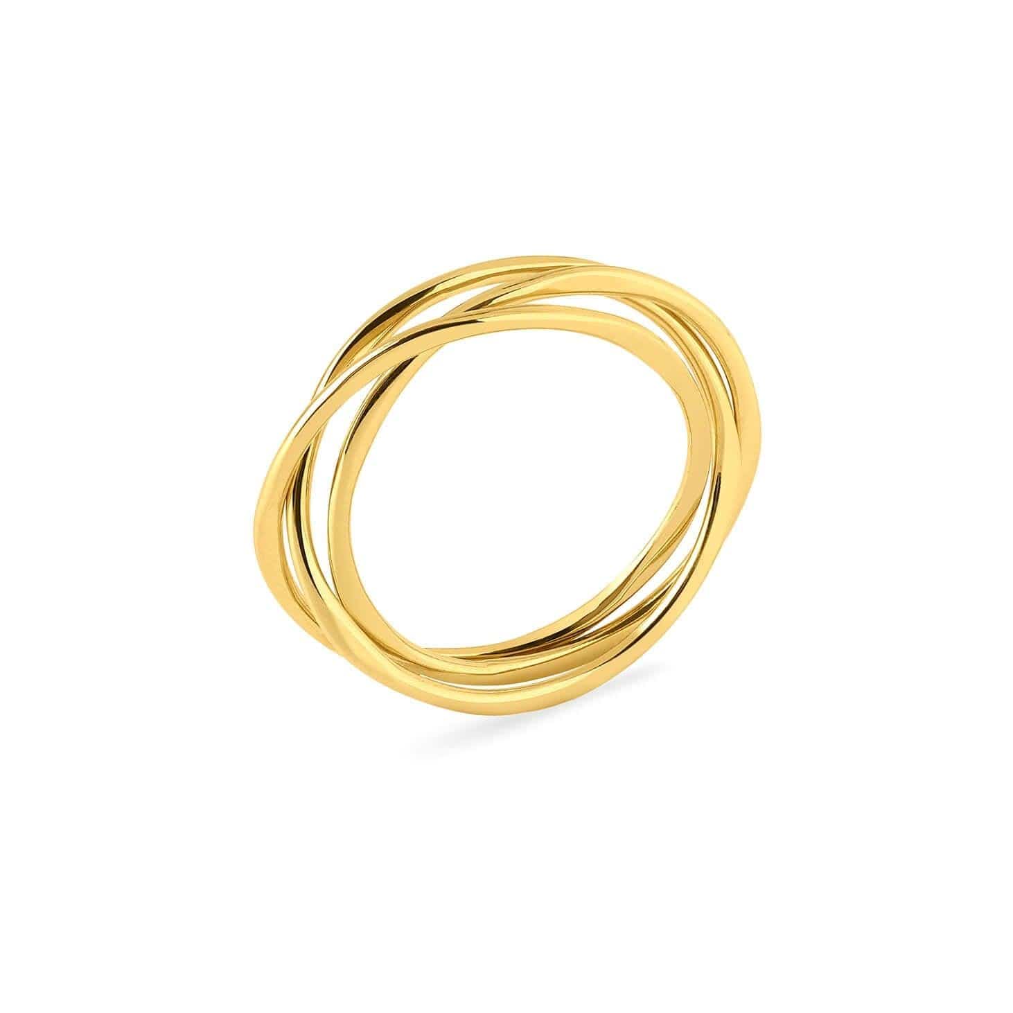 gold plated set of three rings