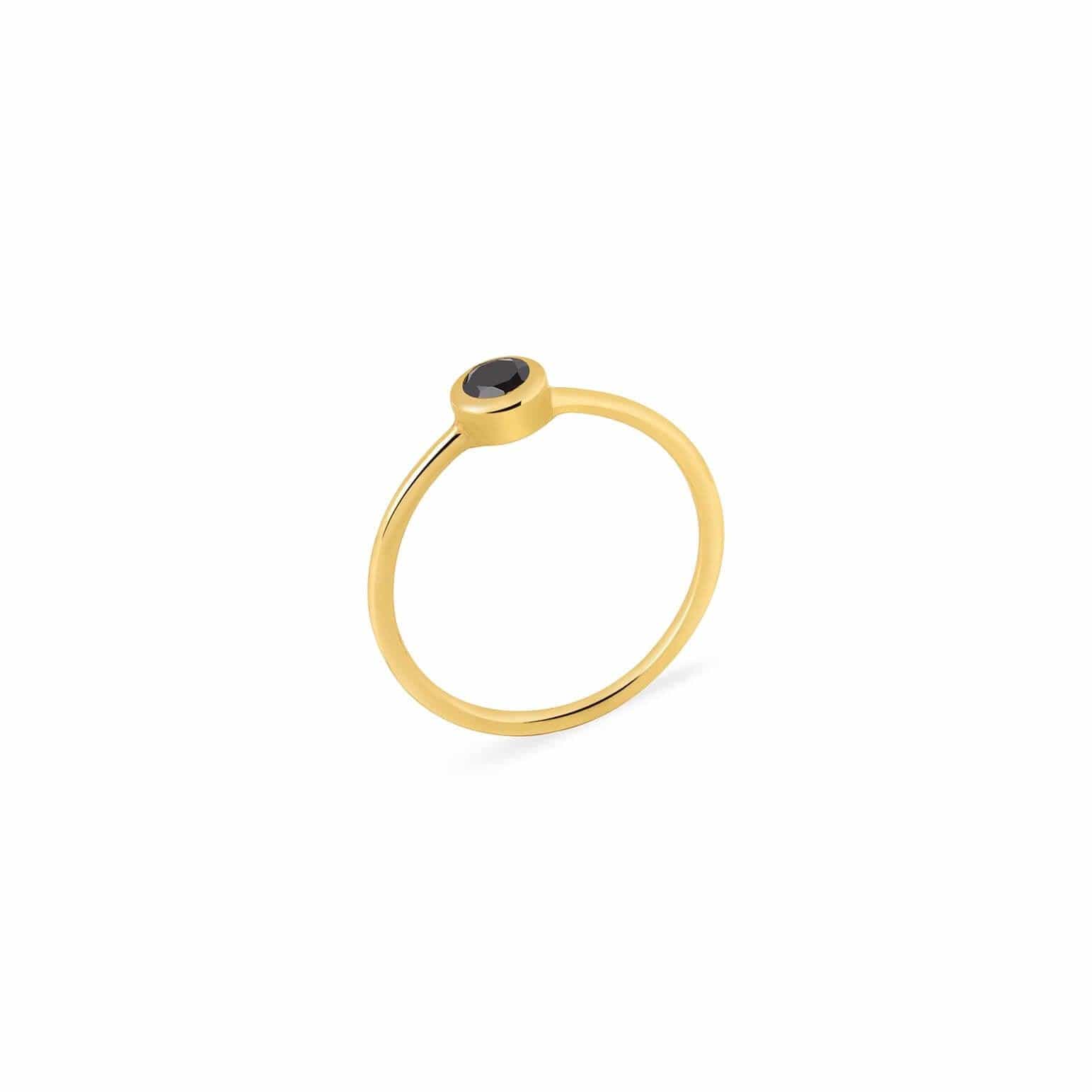 gold plated ring with black onyx