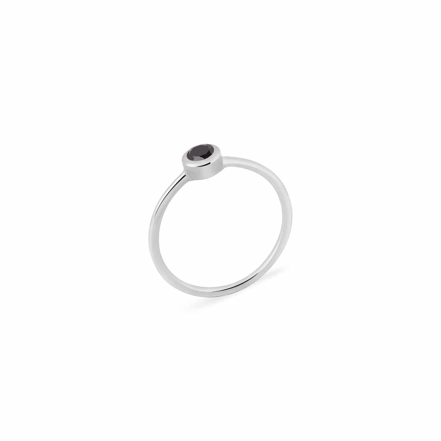 silver ring with black onyx