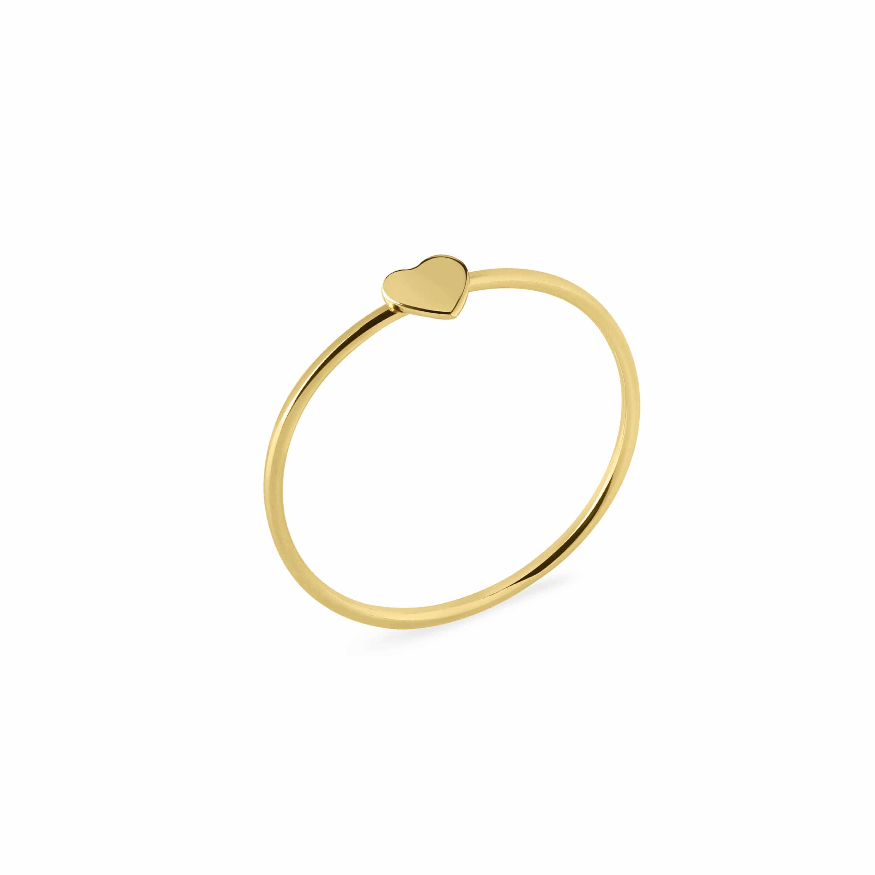 gold plated 925 silver small heart ring