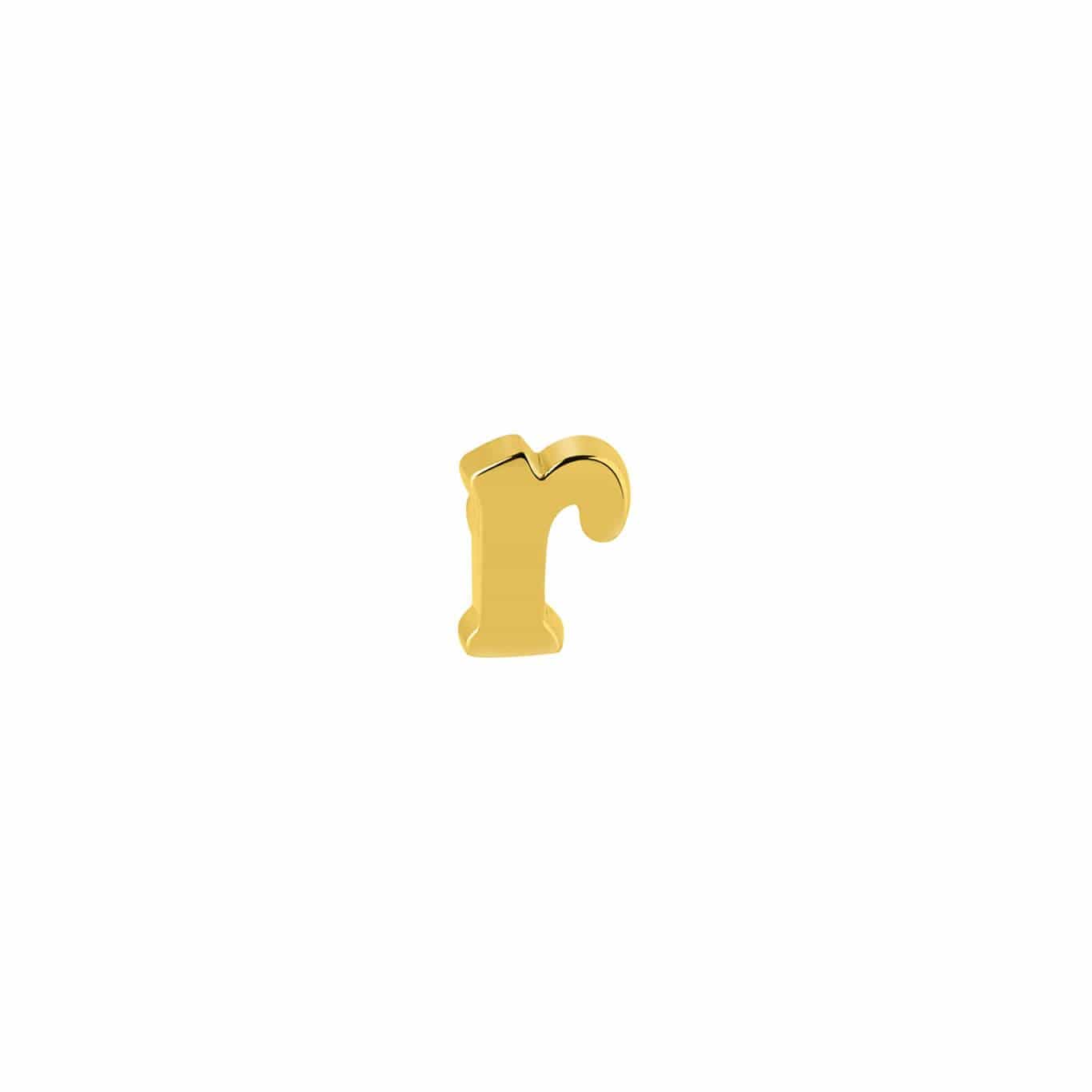 Gold Plated Stud Earring Letter R