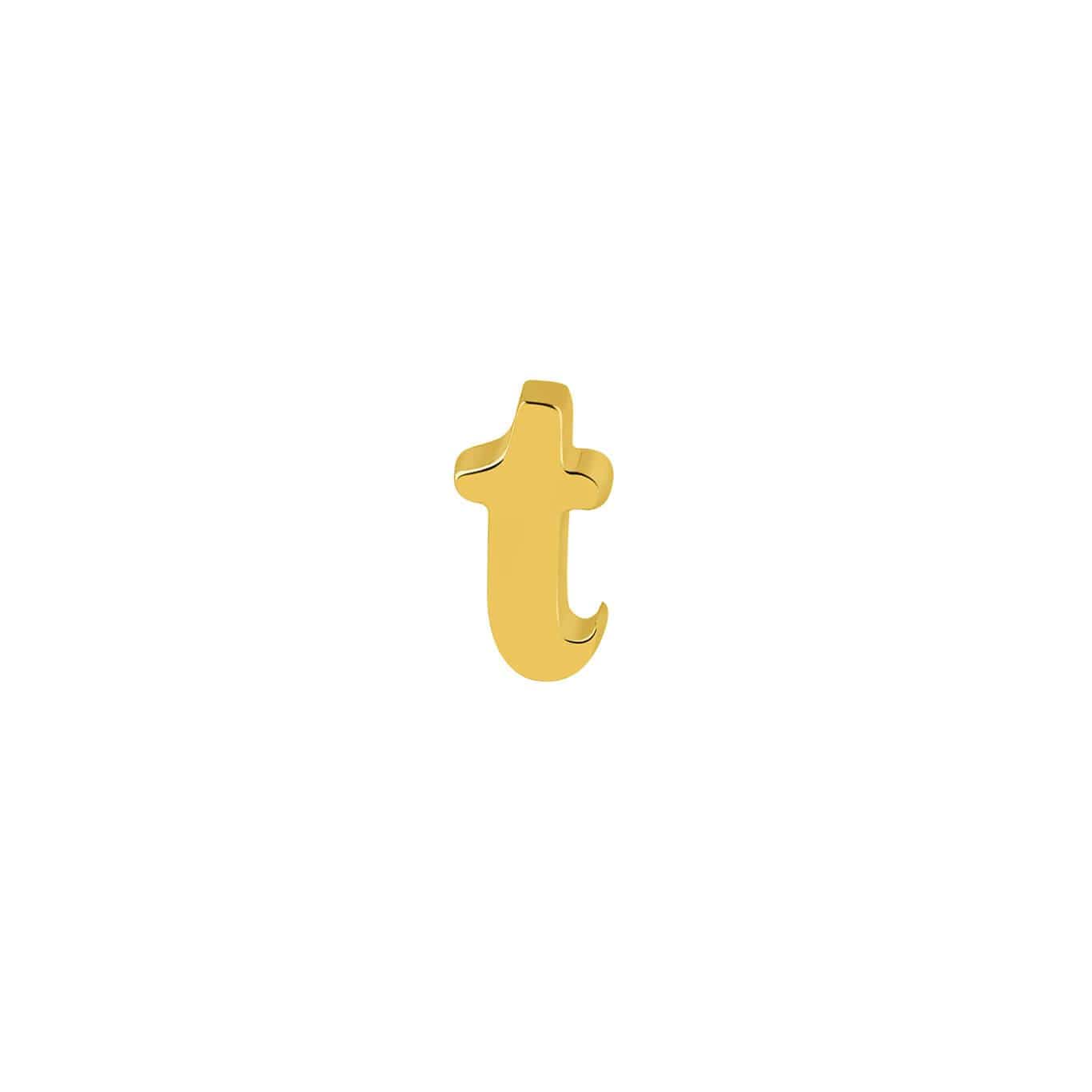 Gold Plated Stud Earring Letter T