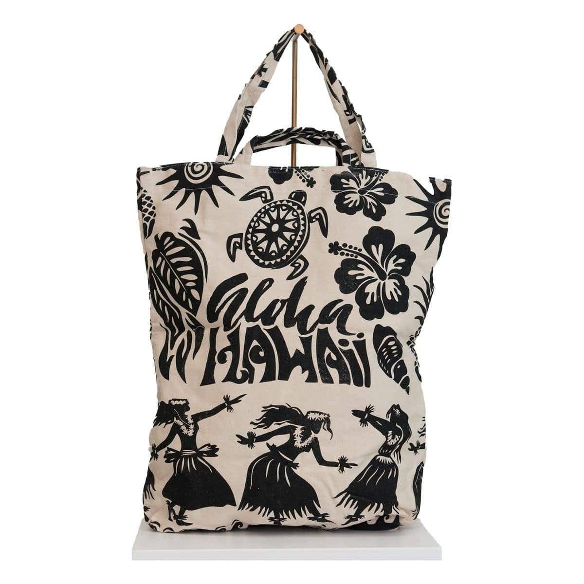 canvas bag Hawaii print black