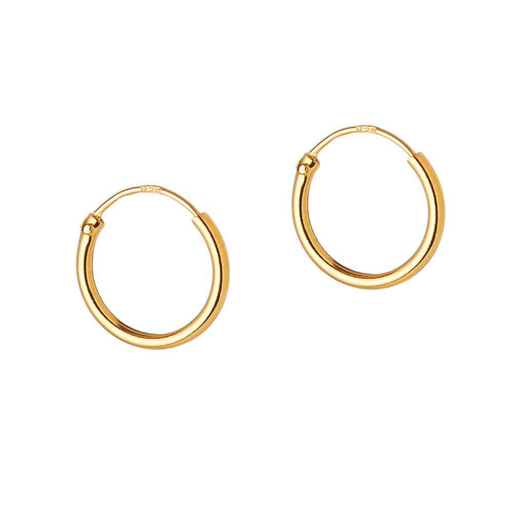 Gold Plated Silver Hoop 18 MM