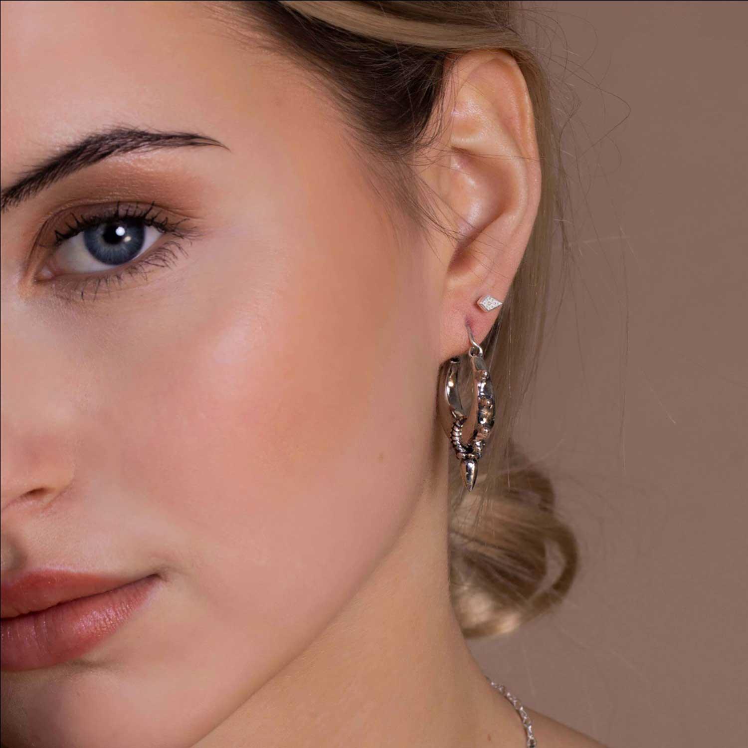 girl with boho hoop silver