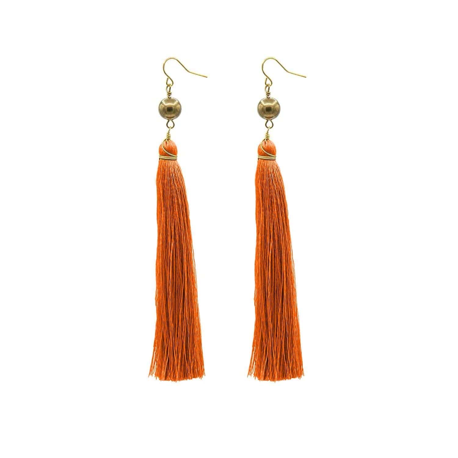 Orange Brush Earrings - Juulry.com