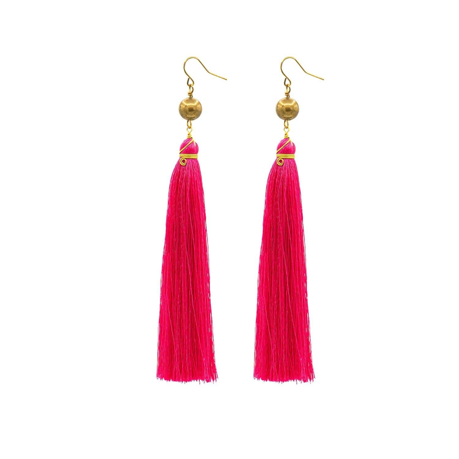 Red Brush Earrings