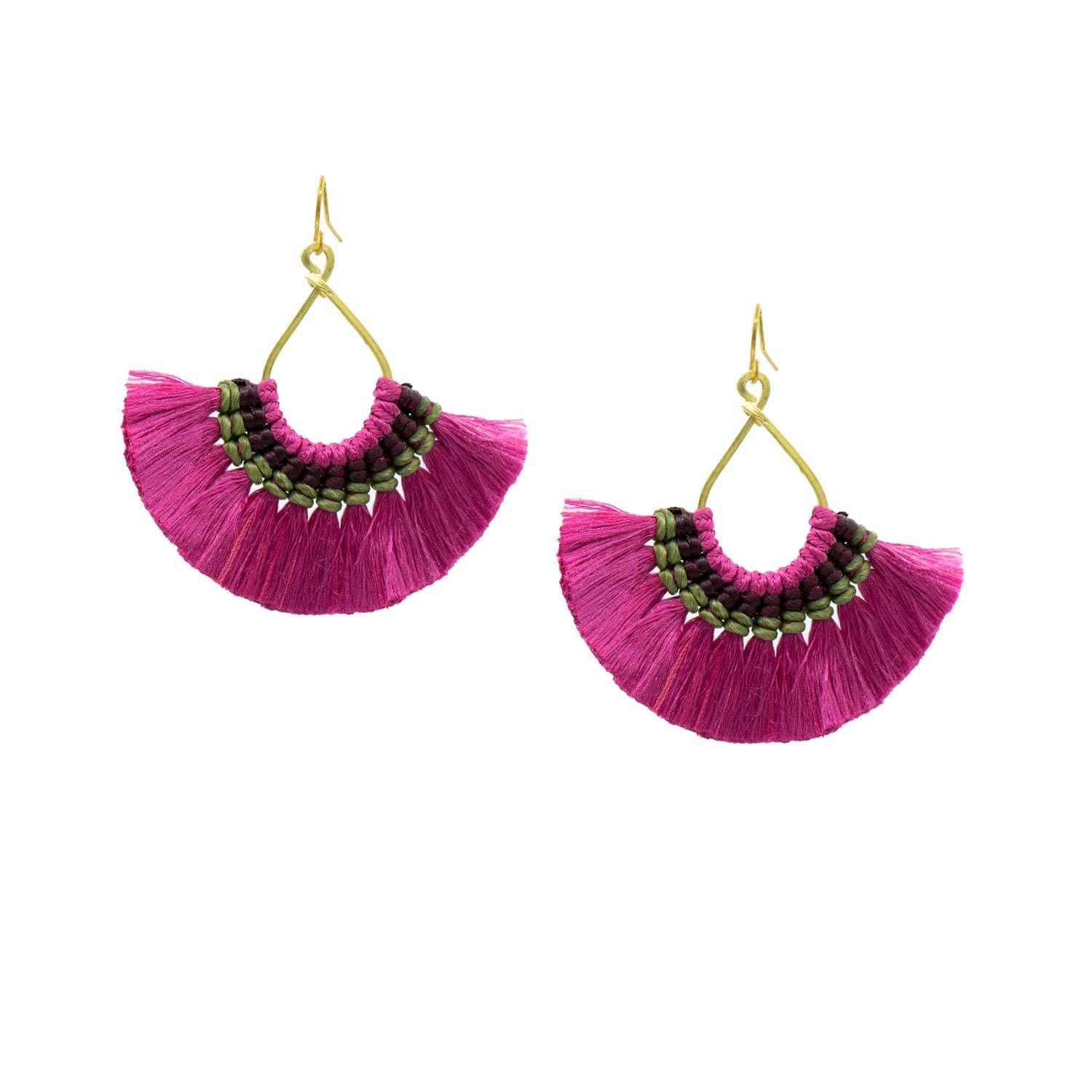 Pink Fan Earrings
