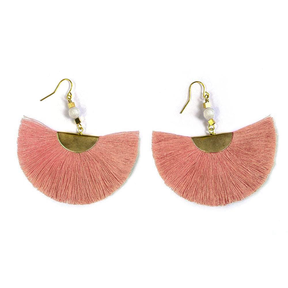 Deepblue Tassel Fan Earrings - Juulry.com