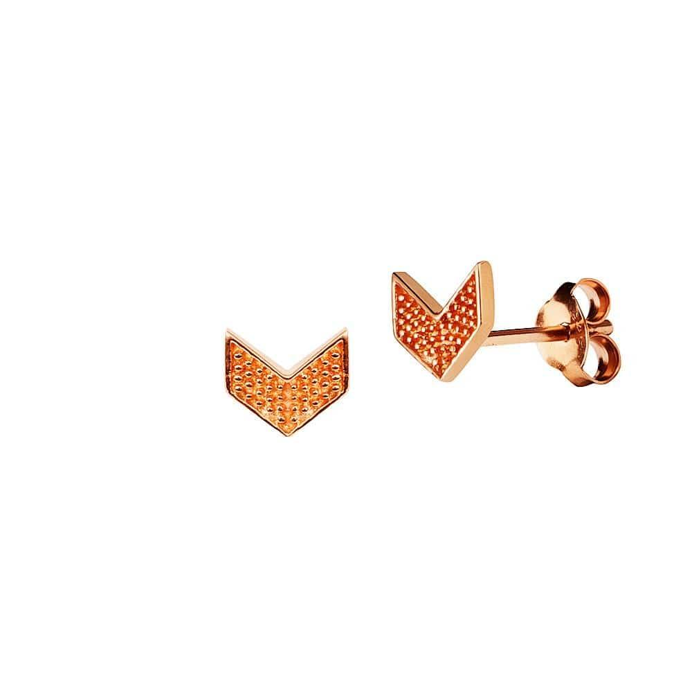 Pink Rose Gold Plated Wing Stud Earrings