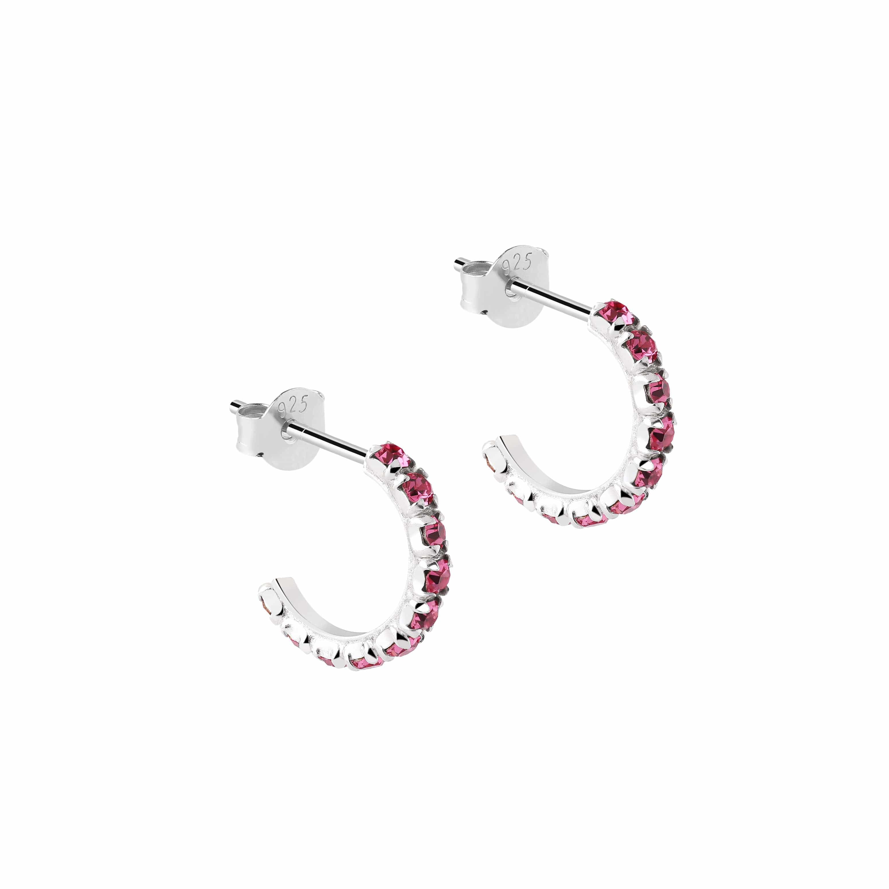 rose quartz earring 925 silver, rozenkwarts oorbel zilver