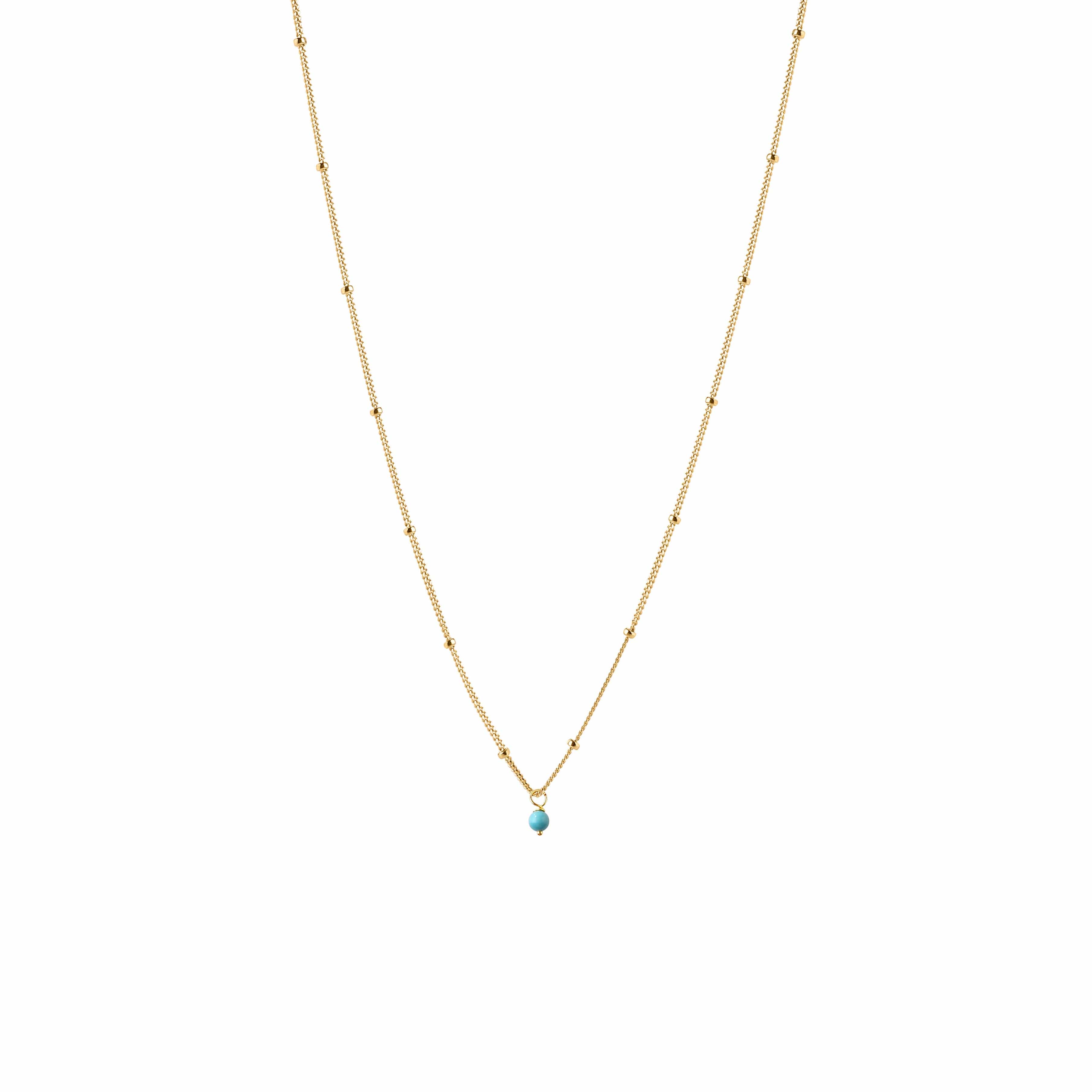 Gold Plated Necklace Turquoise Pendant