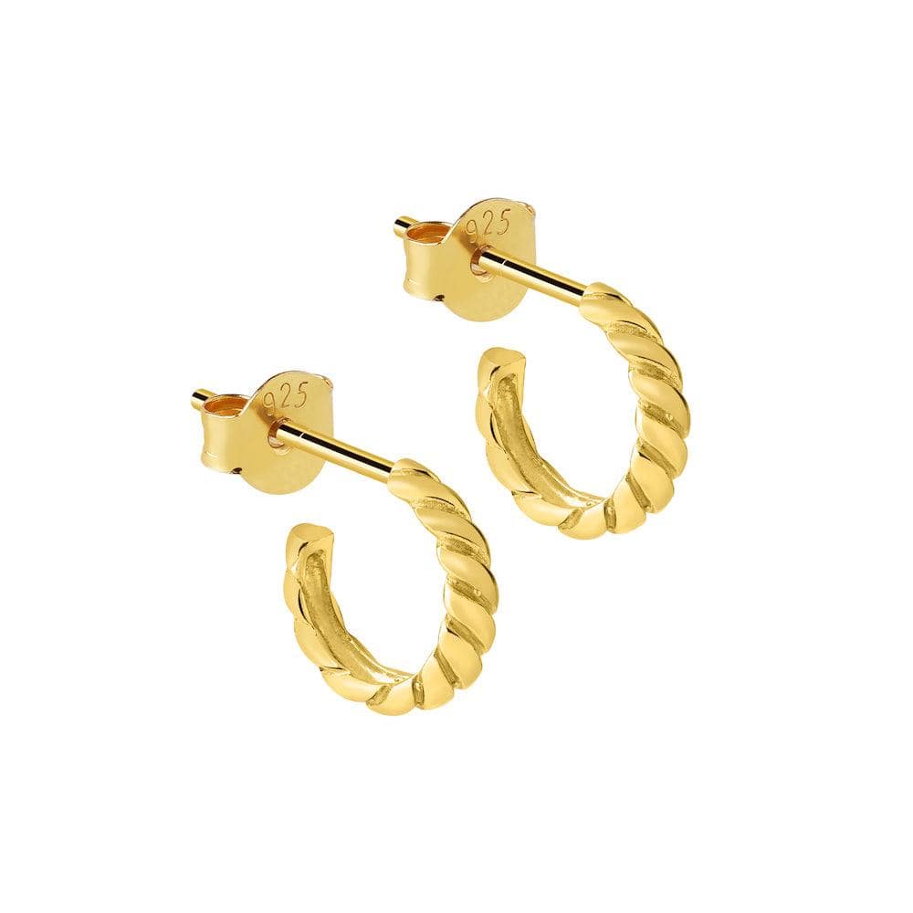 Croissant Hoop Earrings Gold Plated, croissant oorringen verguld