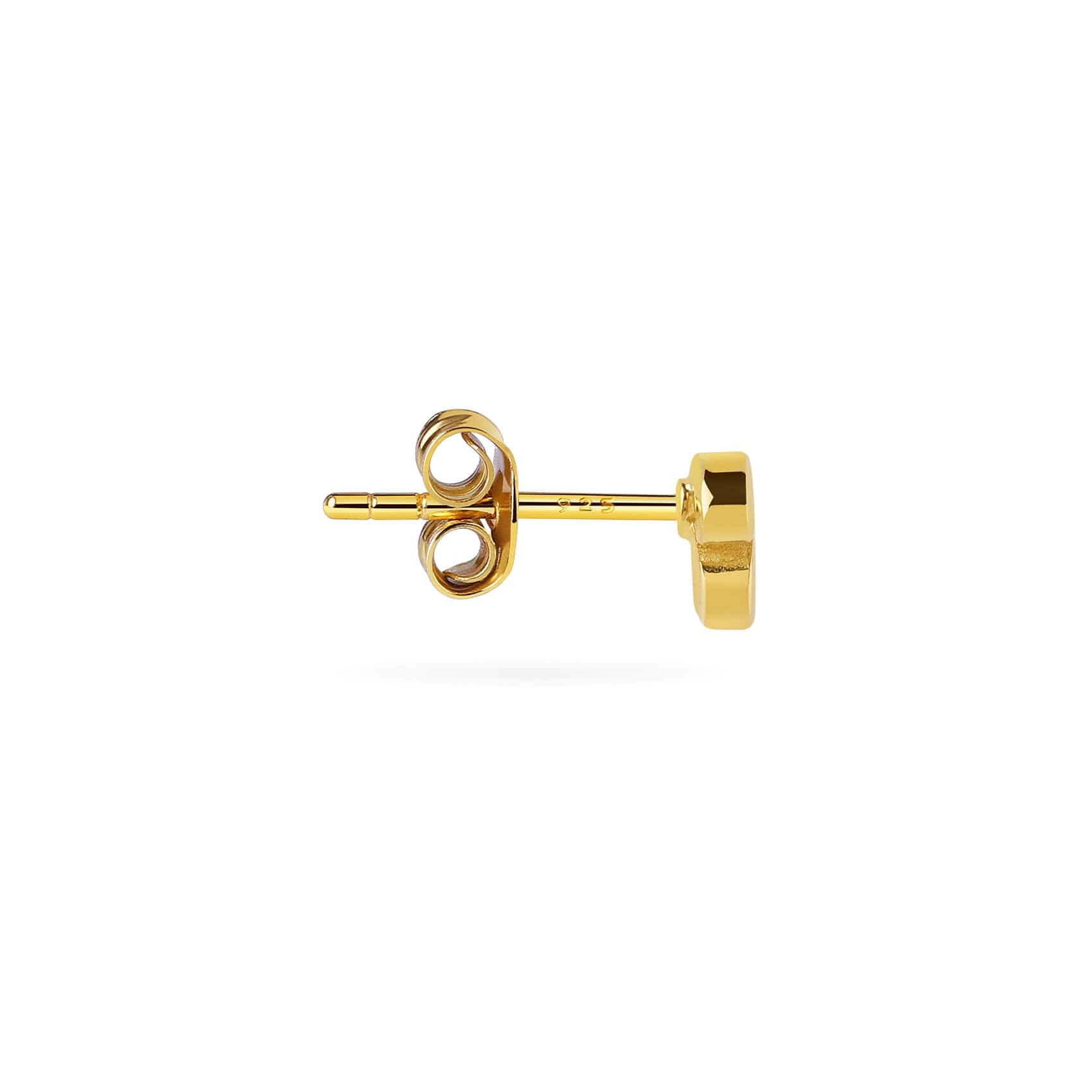 Gold Plated Stud Earring Letter a
