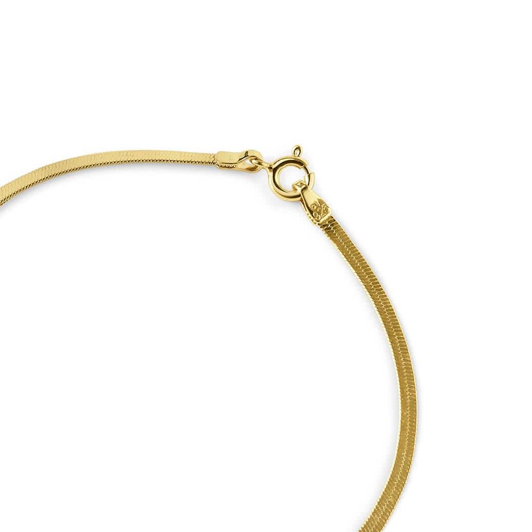 Close-up gold plated Bracelet Flat Link