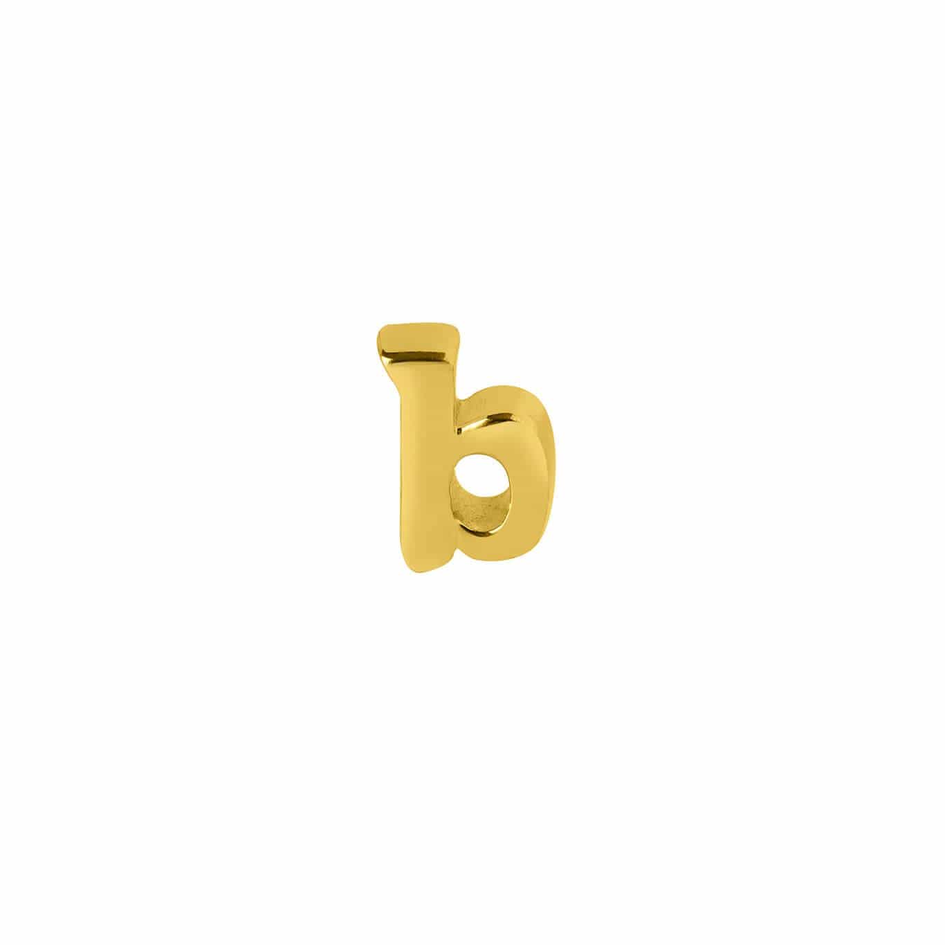 Gold Plated Stud Earring Letter B