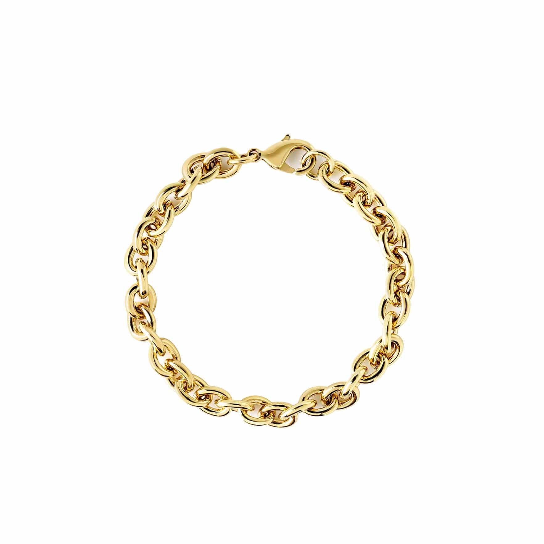 rolo chain bracelet gold plated brass